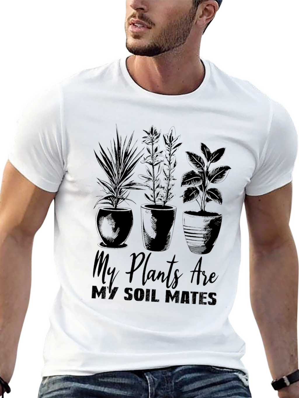 My Plants Are My Soil Mates Black T-Shirt