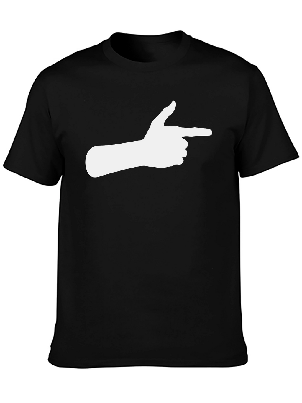Black T-Shirt with Finger Gun Graphic