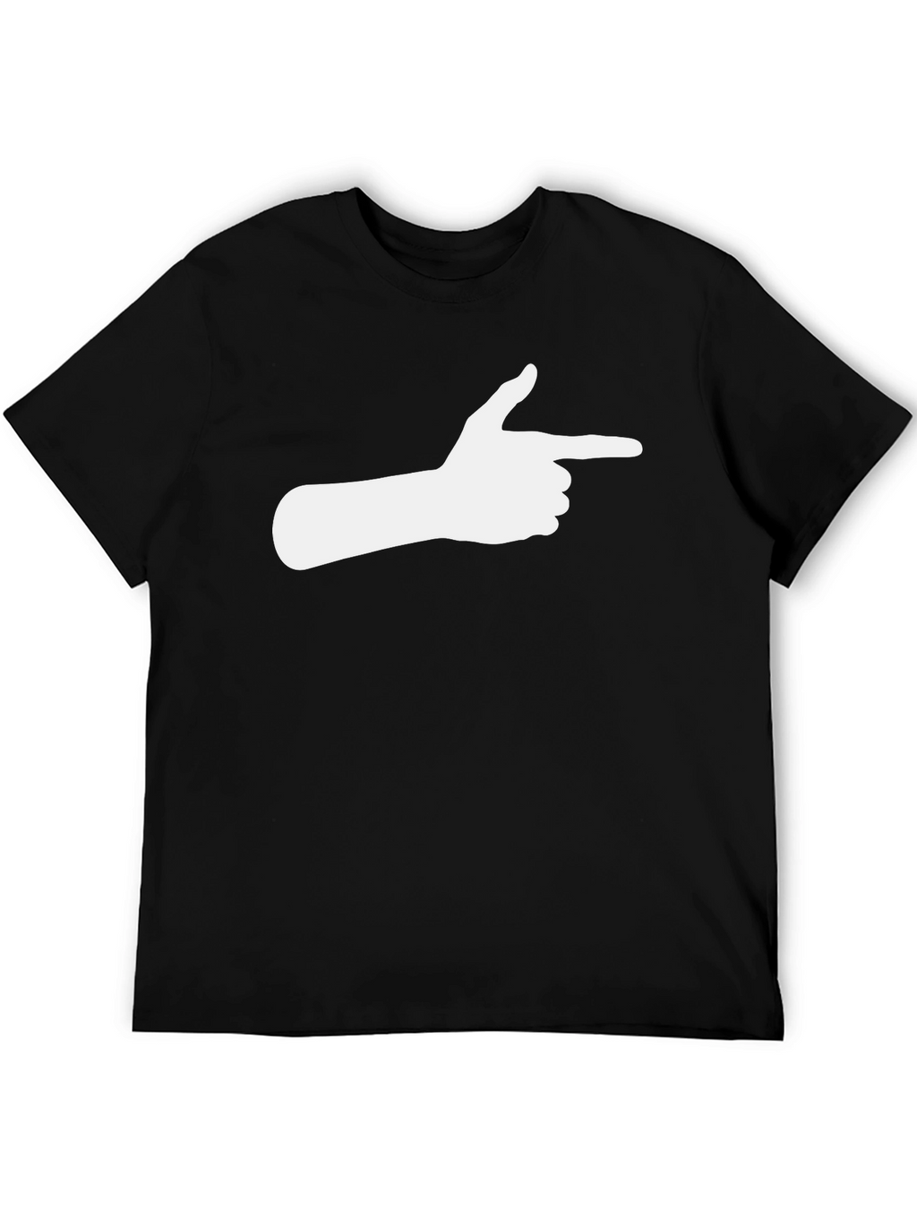 Black T-Shirt with Finger Gun Graphic