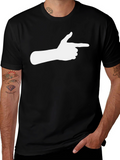 Black T-Shirt with Finger Gun Graphic