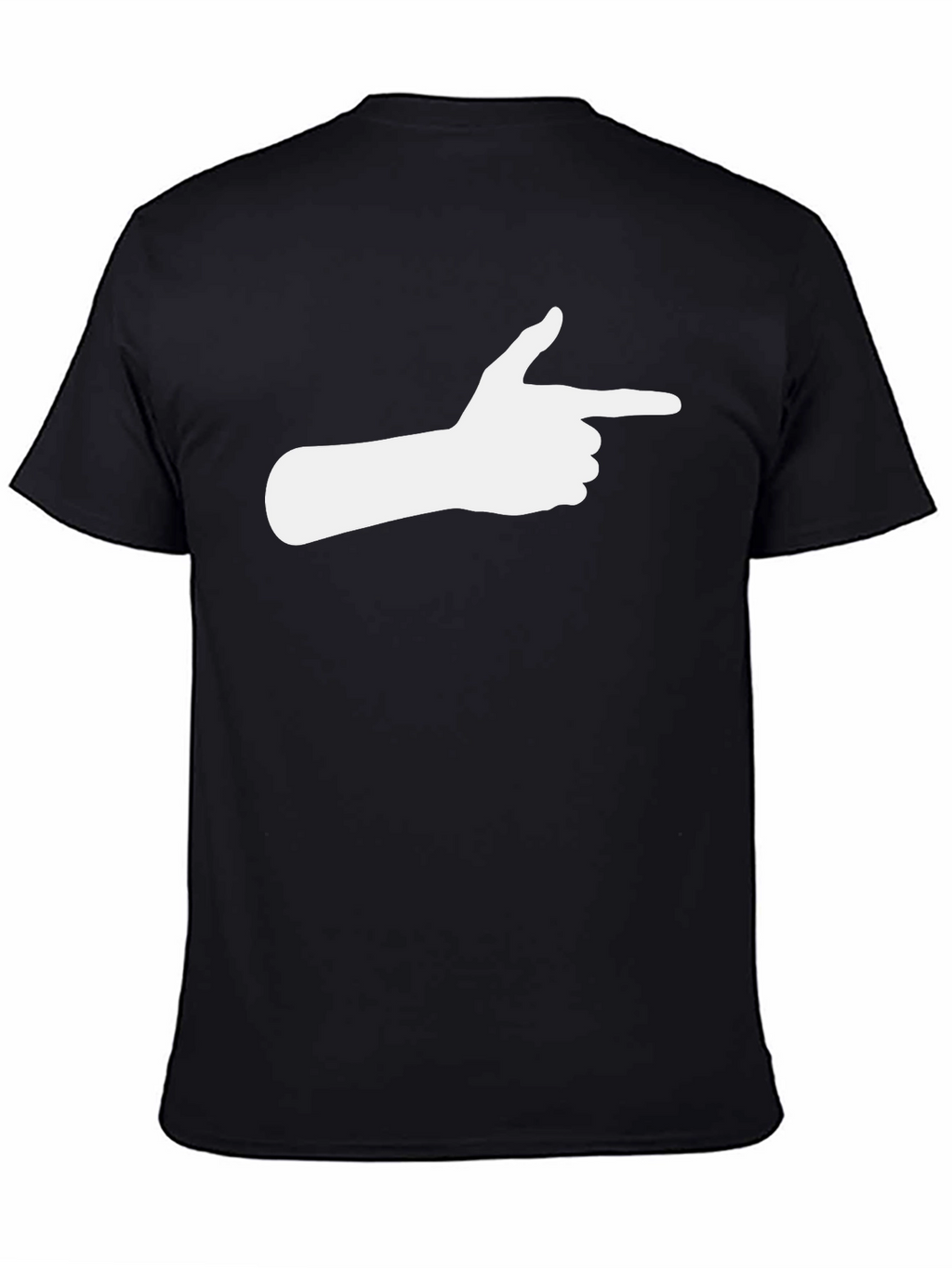 Black T-Shirt with Finger Gun Graphic
