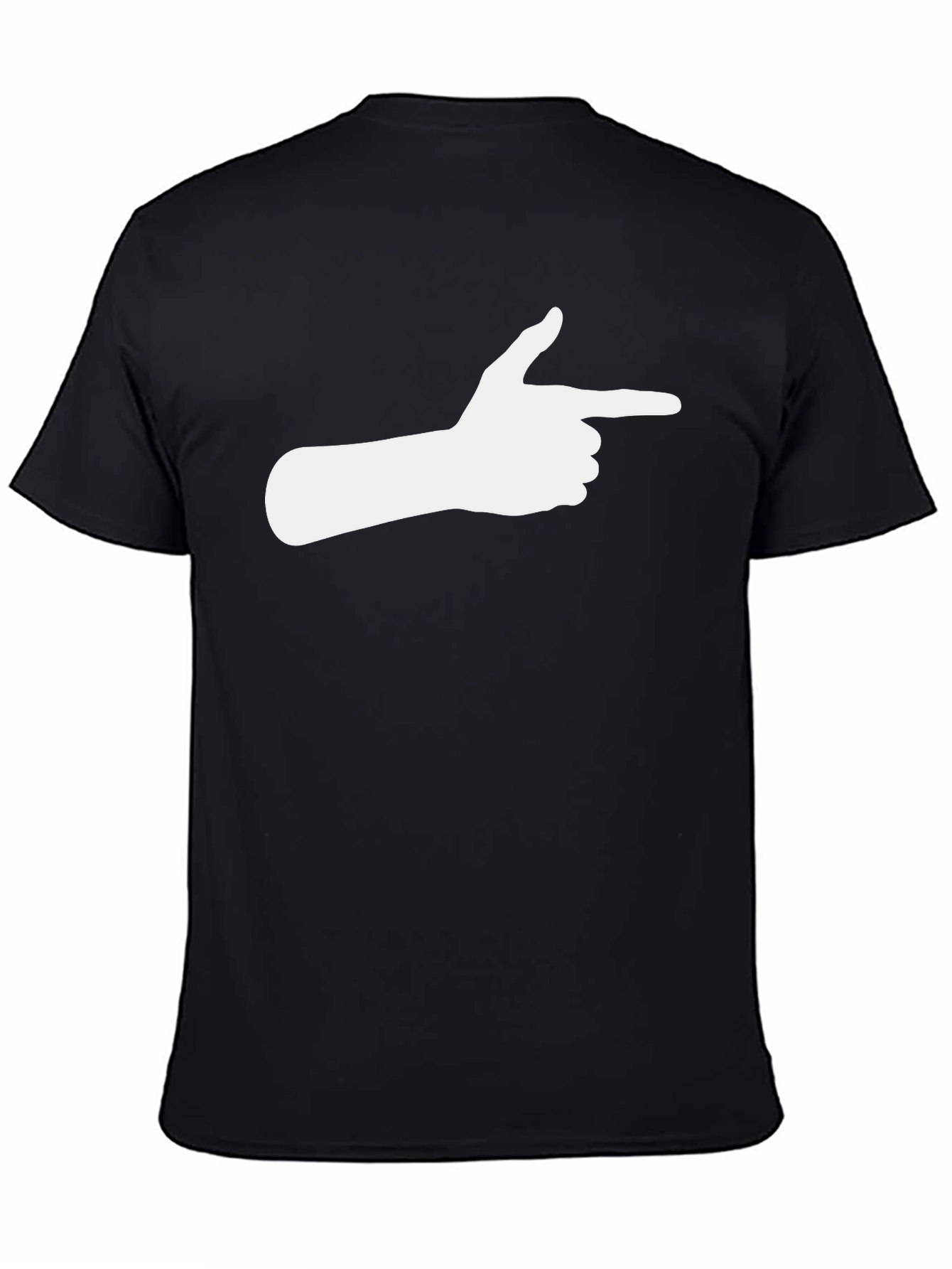 Black T-Shirt with Finger Gun Graphic