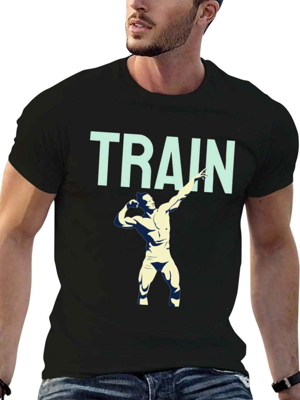 Train Hard Graphic Tee - Mens Fitness Shirt