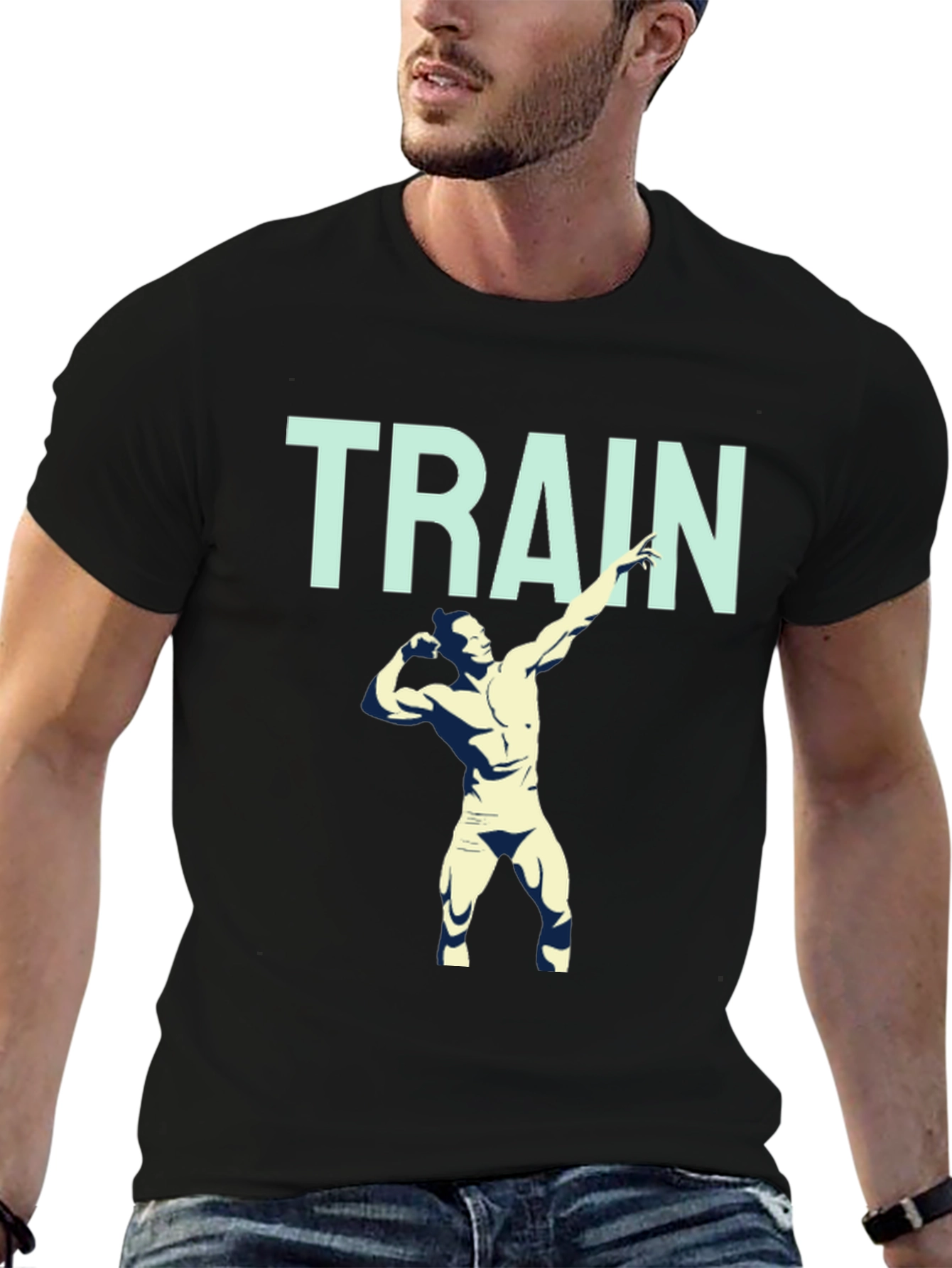 Train Hard Graphic Tee - Mens Fitness Shirt