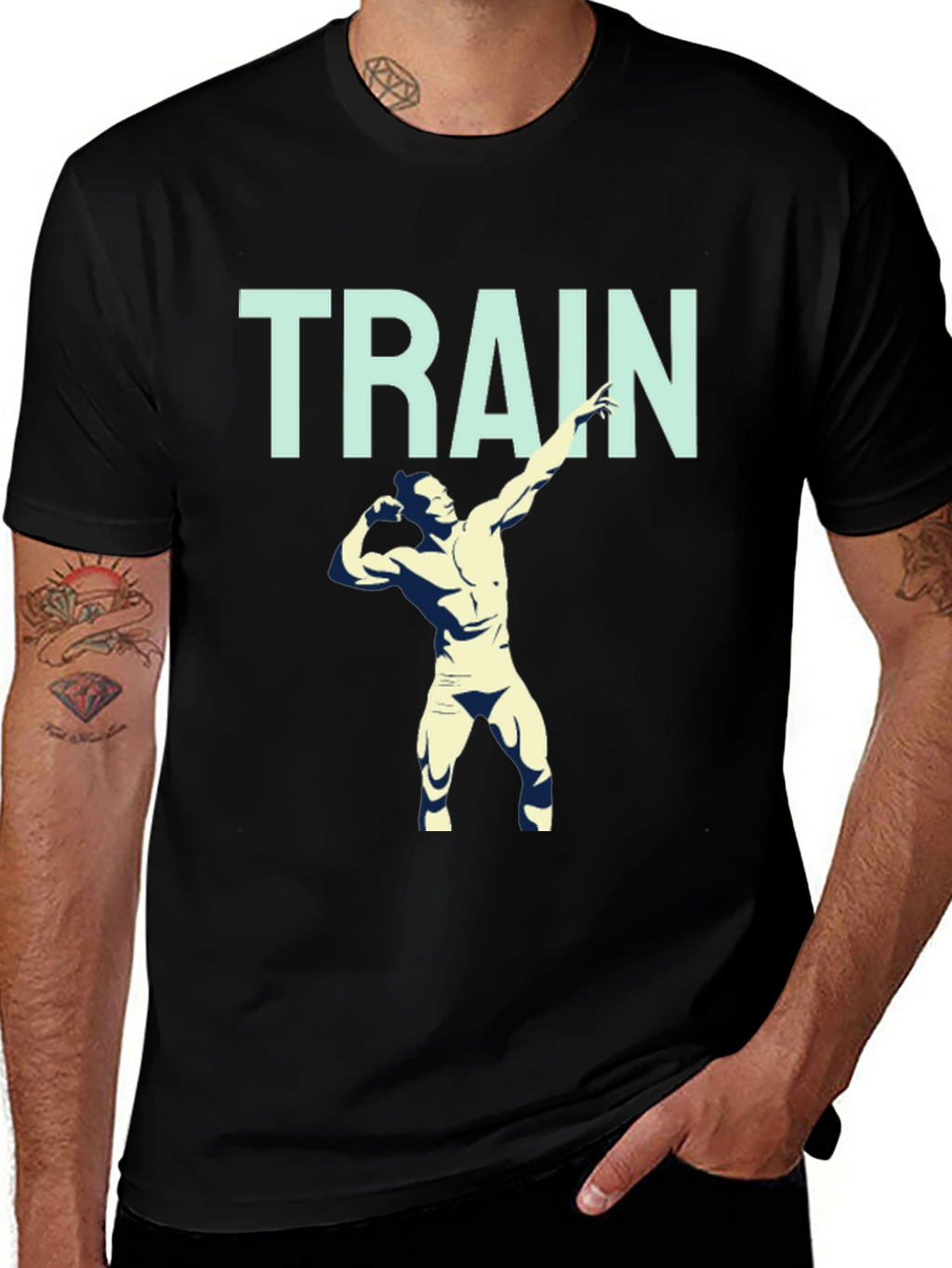 Train Hard Graphic Tee - Mens Fitness Shirt