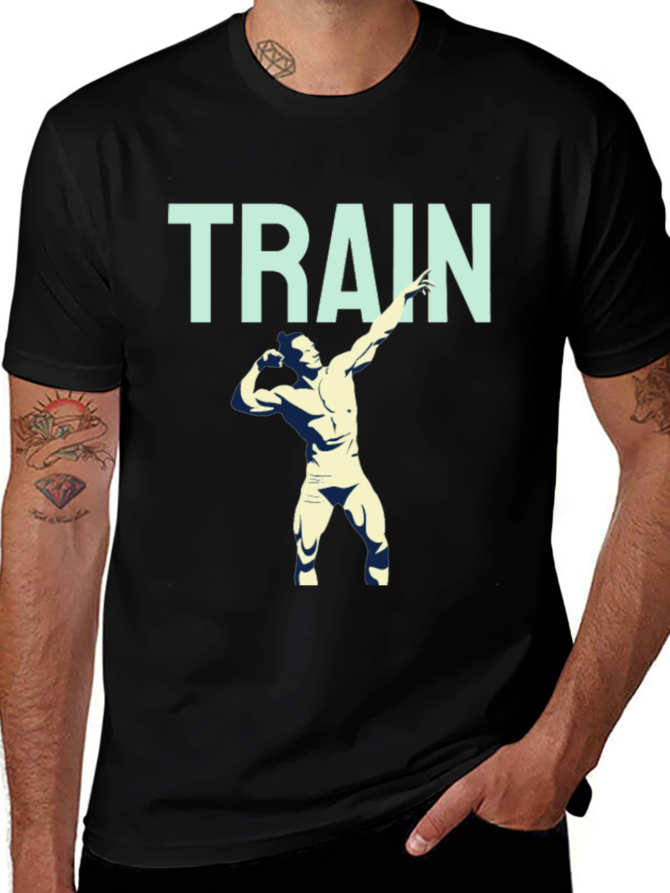 Train Hard Graphic Tee - Mens Fitness Shirt