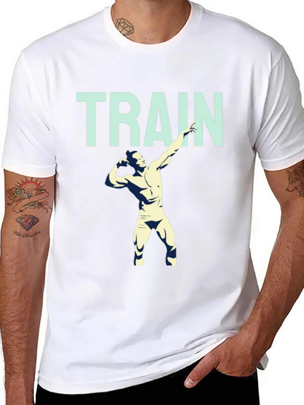 Train Hard Graphic Tee - Mens Fitness Shirt
