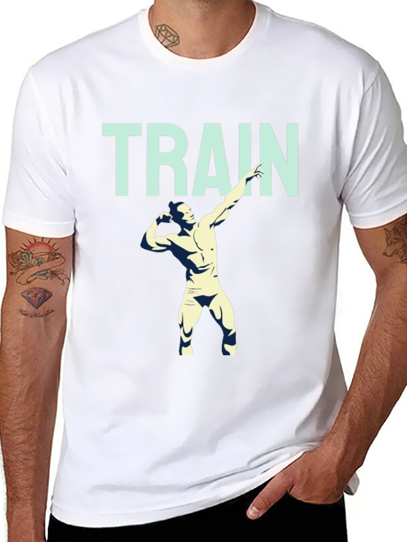 Train Hard Graphic Tee - Mens Fitness Shirt