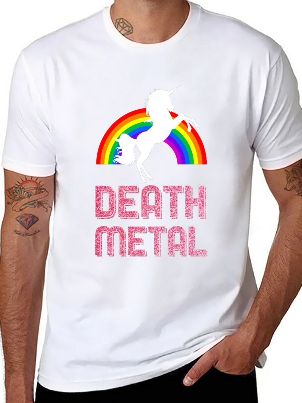 Death Metal Unicorn Rainbow T-Shirt