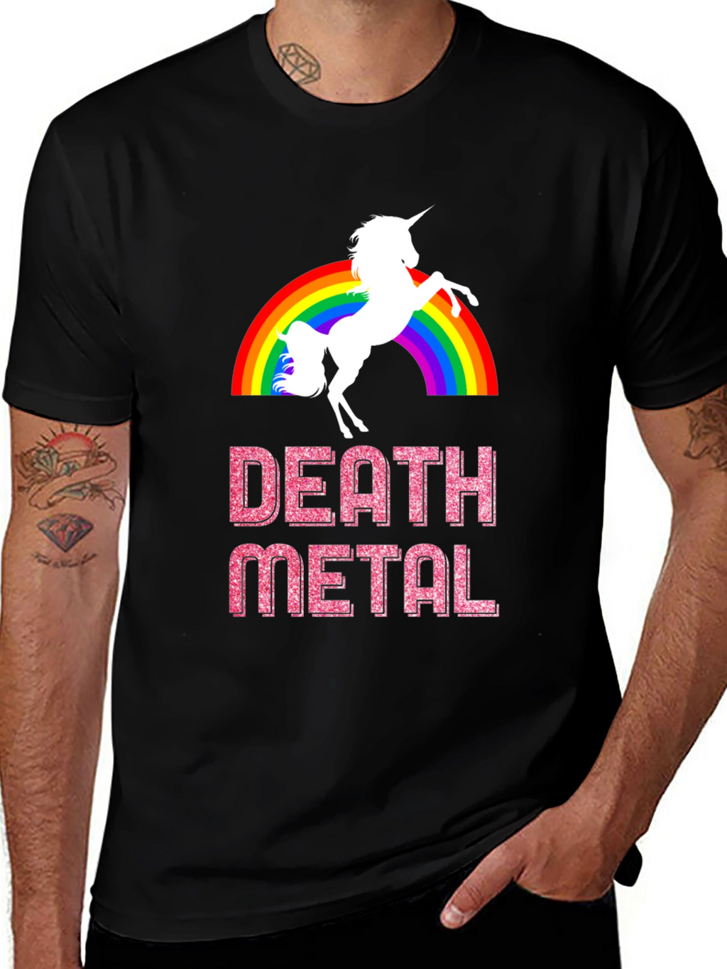 Death Metal Unicorn Rainbow T-Shirt
