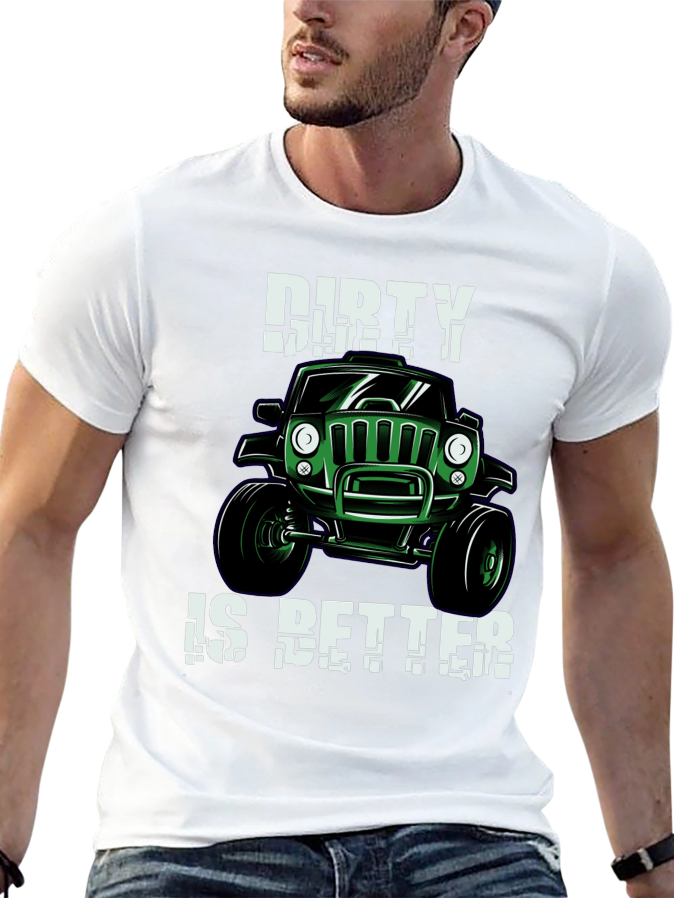 Dirty is Better Green Jeep T-Shirt