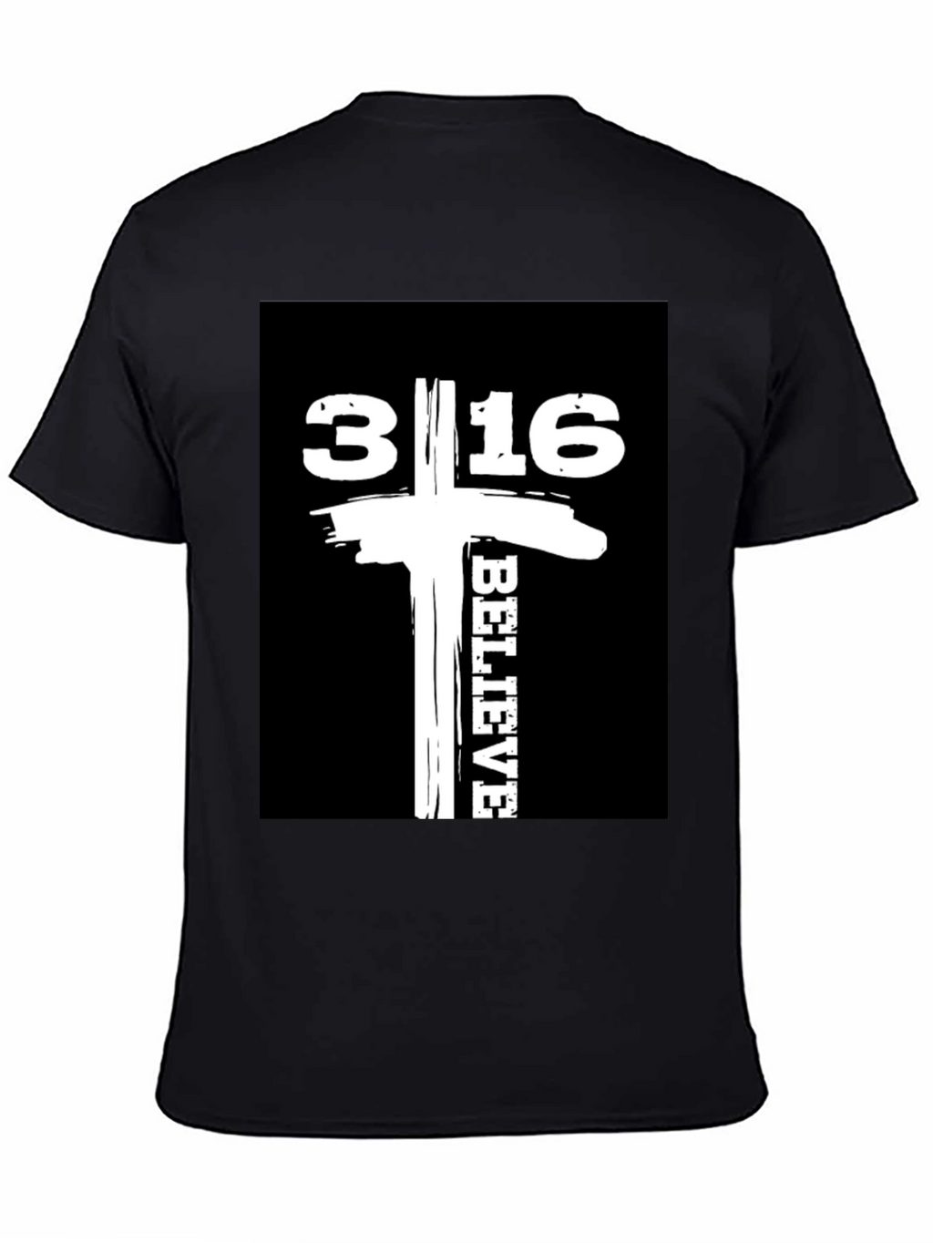 Believe 3:16 Graphic Tee - Black Cotton