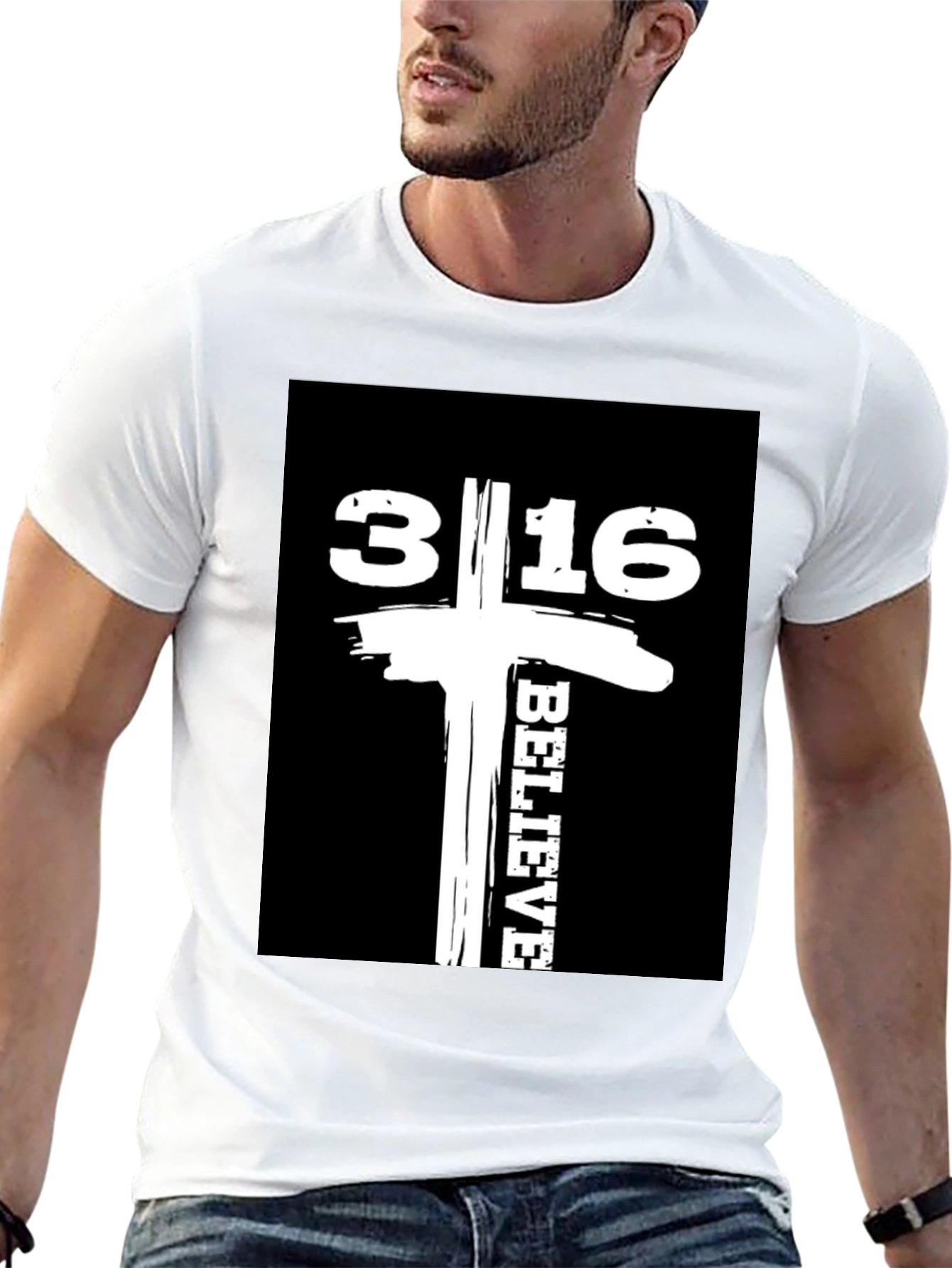 Believe 3:16 Graphic Tee - Black Cotton