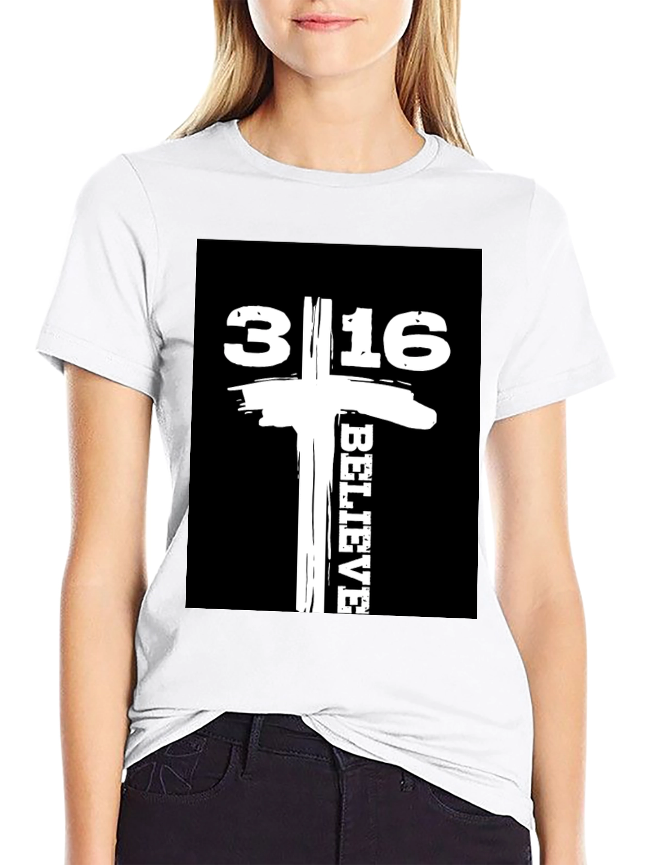 Believe 3:16 Graphic Tee - Black Cotton