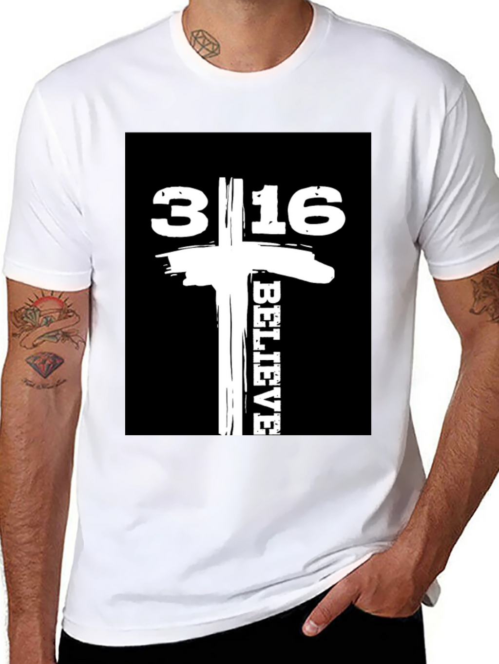 Believe 3:16 Graphic Tee - Black Cotton