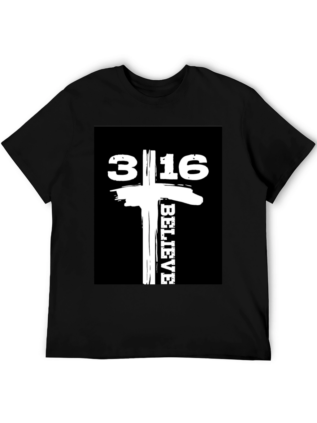 Believe 3:16 Graphic Tee - Black Cotton