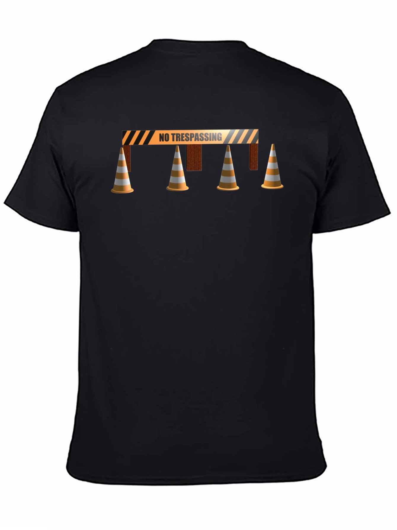 No Trespassing Tee - Barrier & Cones Graphic