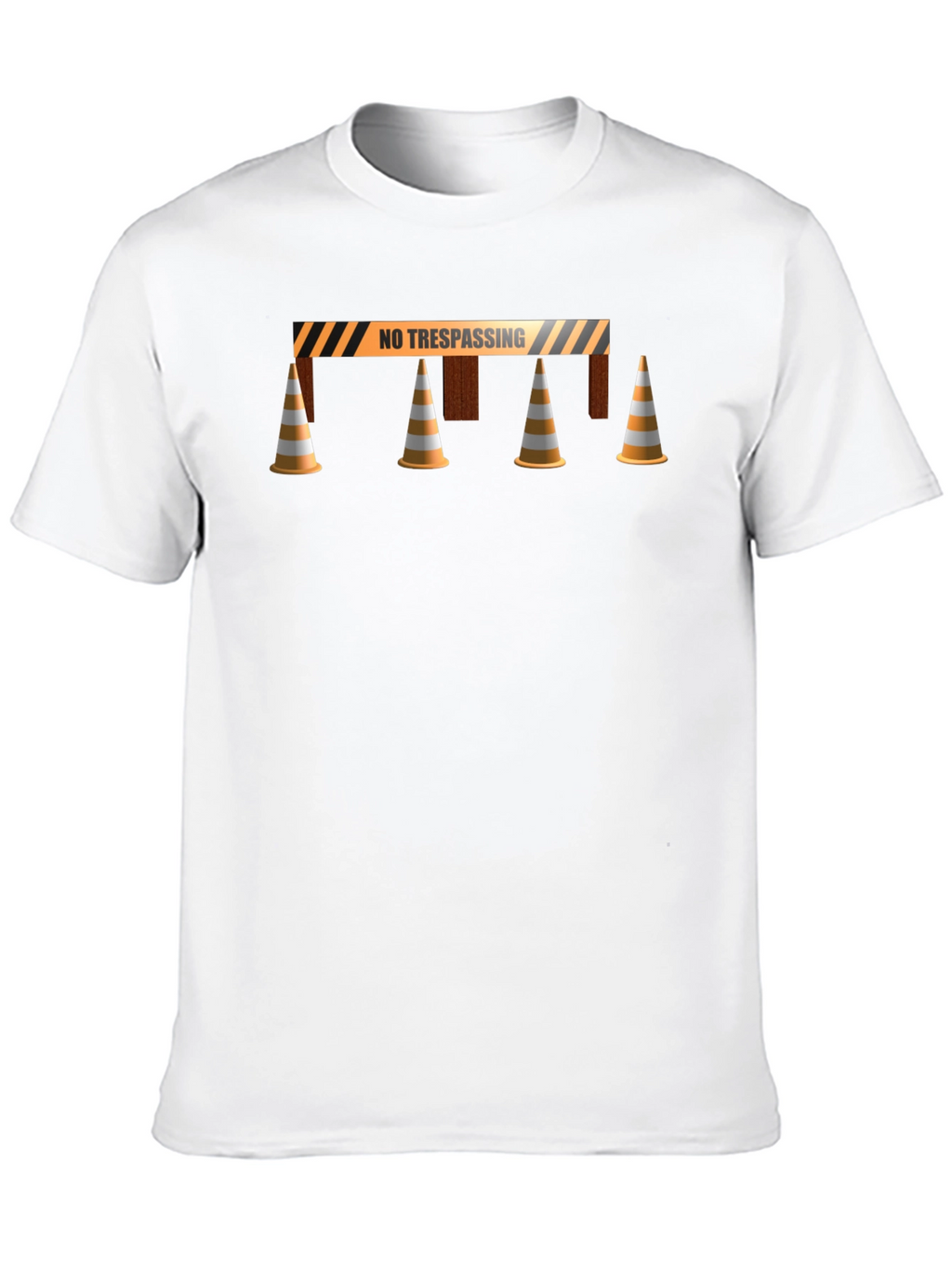 No Trespassing Tee - Barrier & Cones Graphic