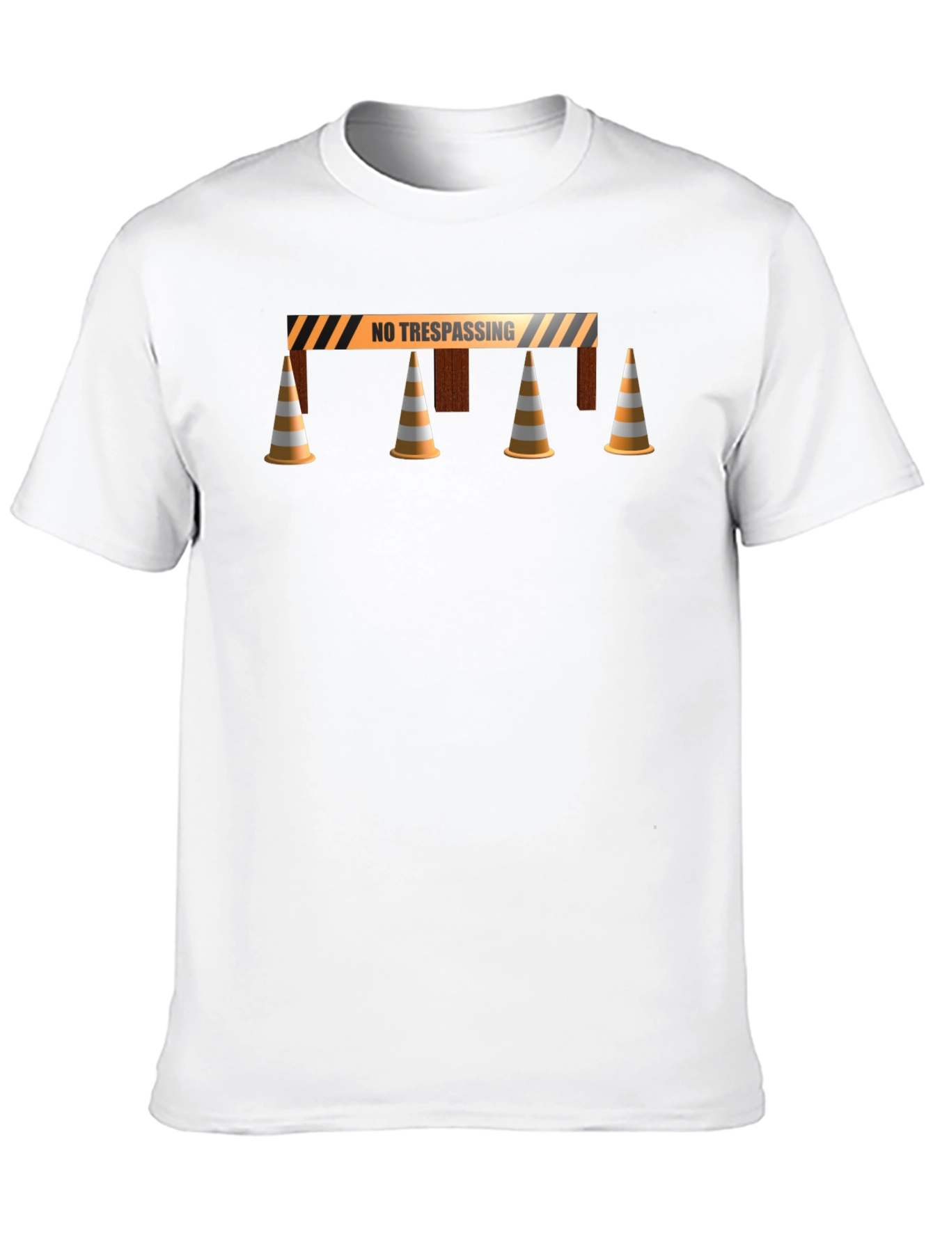 No Trespassing Tee - Barrier & Cones Graphic