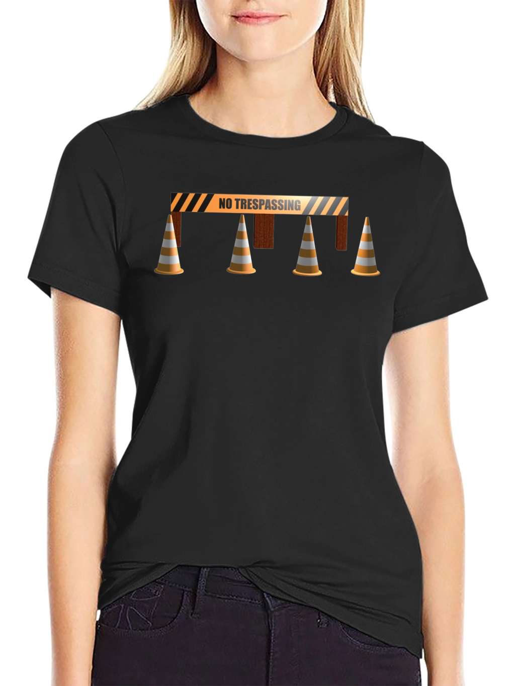 No Trespassing Tee - Barrier & Cones Graphic
