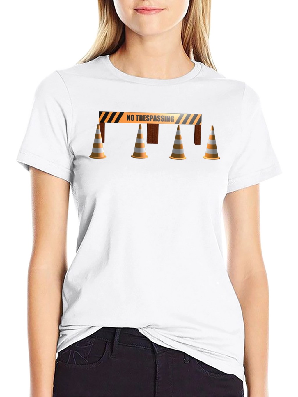 No Trespassing Tee - Barrier & Cones Graphic