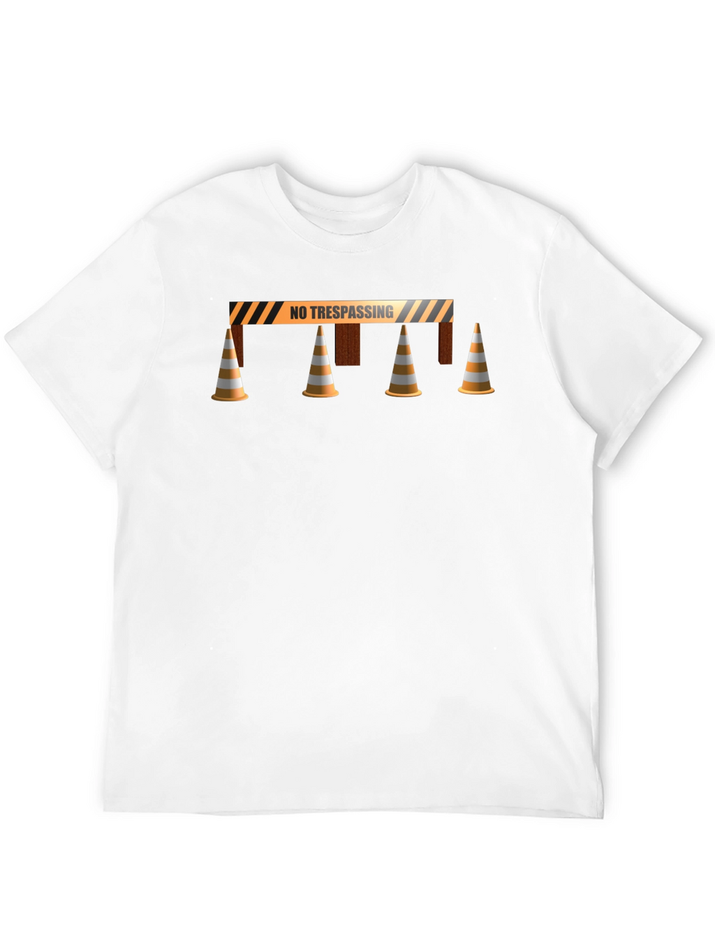 No Trespassing Tee - Barrier & Cones Graphic