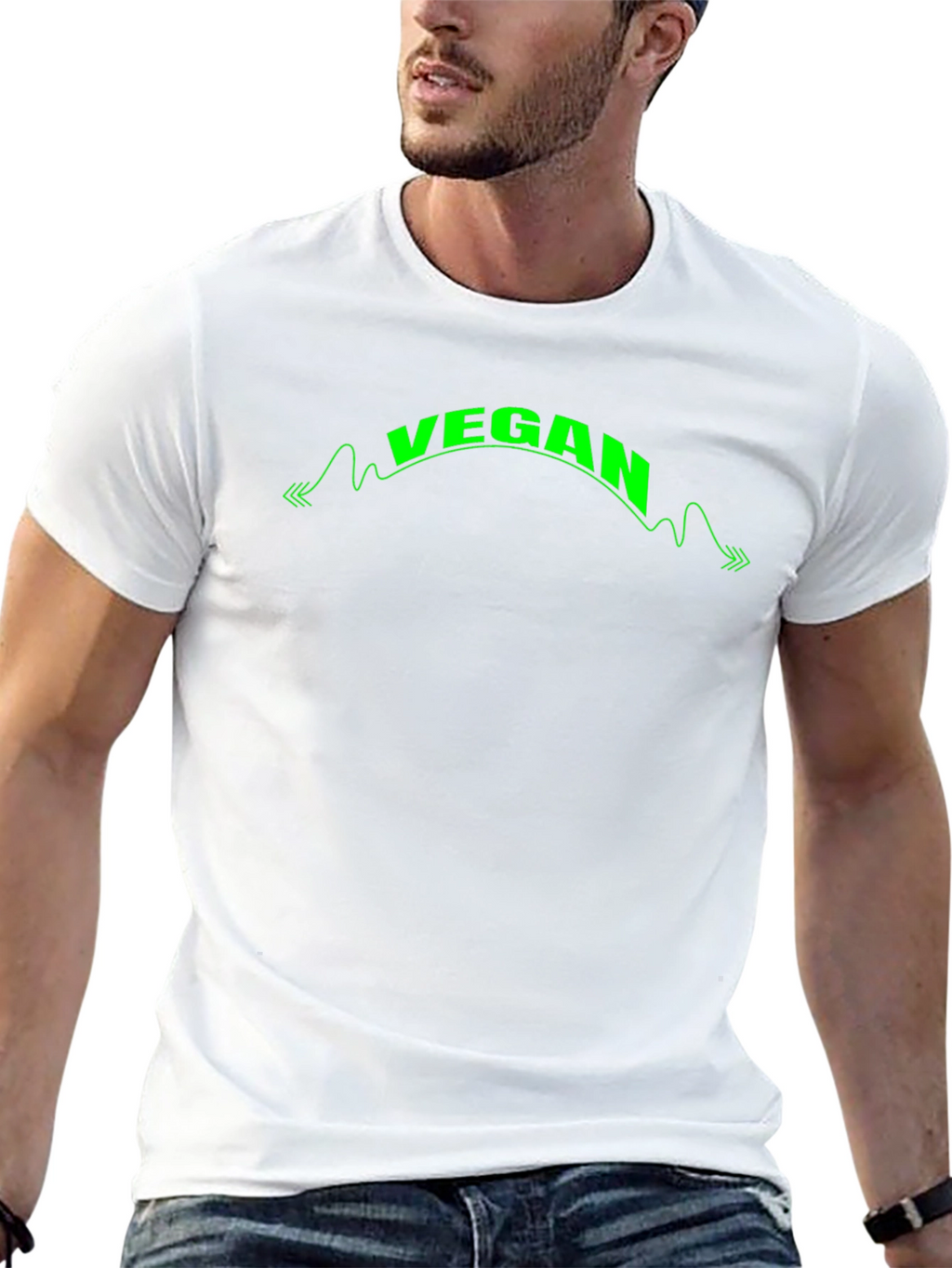 Vegan Graphic Print Black T-Shirt