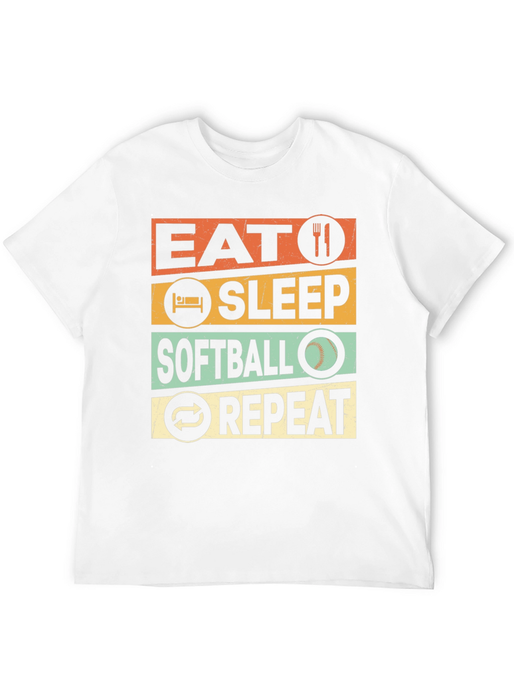 Eat Sleep Softball Repeat Graphic T-Shirt