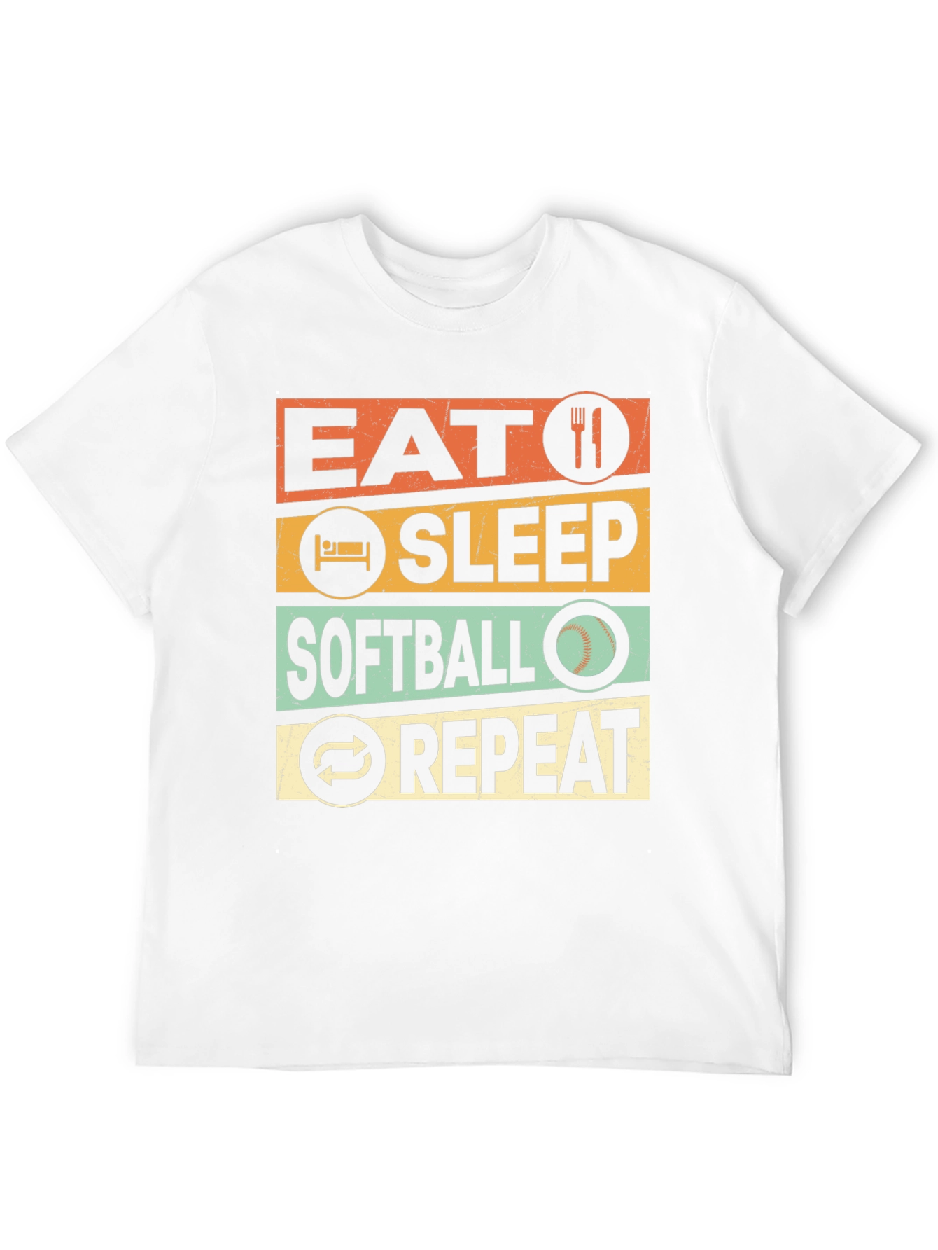Eat Sleep Softball Repeat Graphic T-Shirt