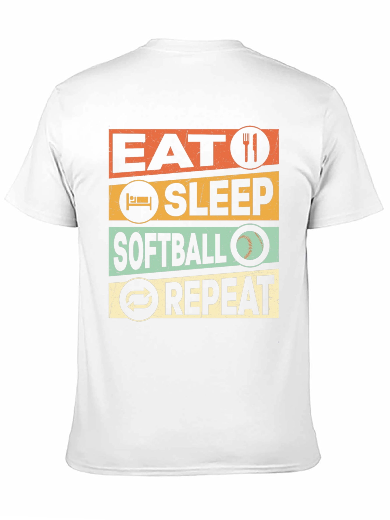 Eat Sleep Softball Repeat Graphic T-Shirt