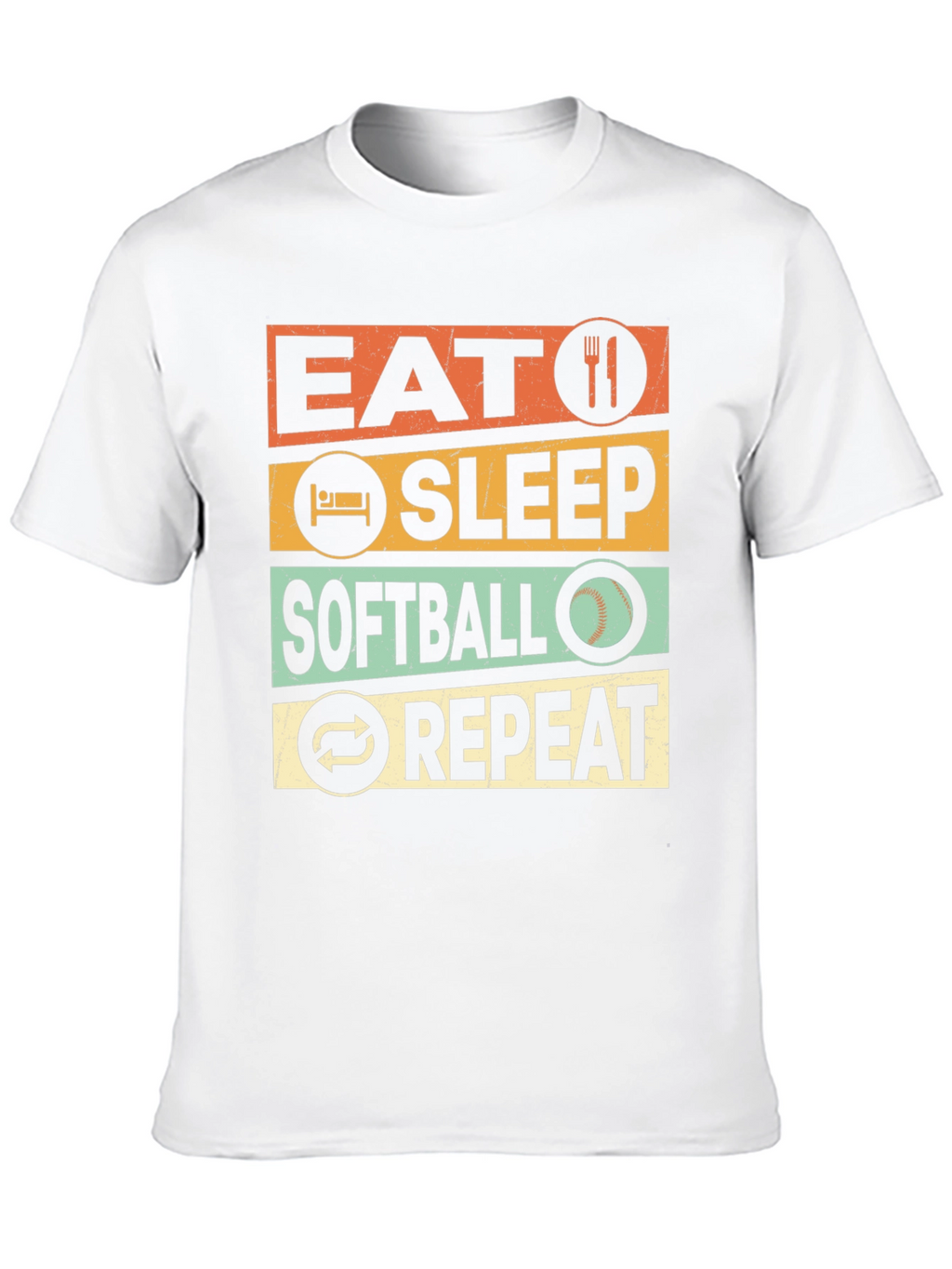 Eat Sleep Softball Repeat Graphic T-Shirt