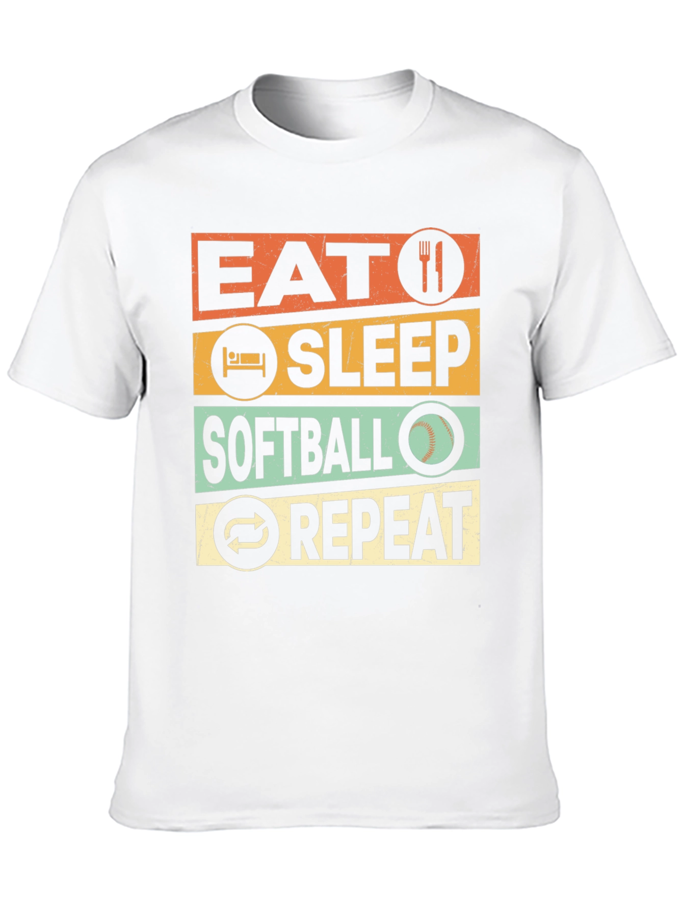Eat Sleep Softball Repeat Graphic T-Shirt