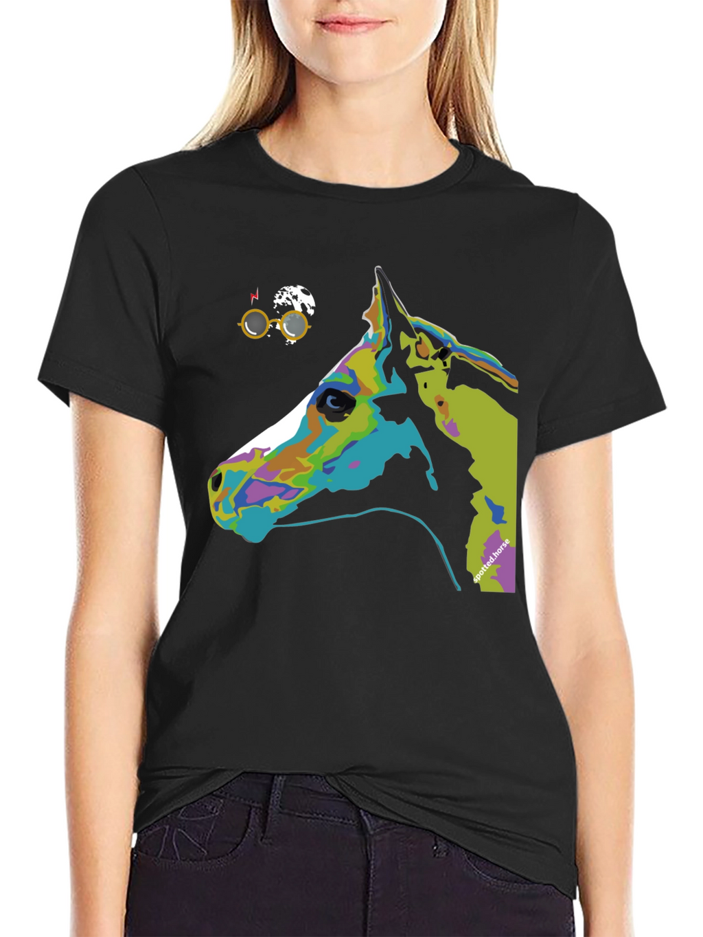 Spotted Horse Graphic Tee - Unique Art T-Shirt
