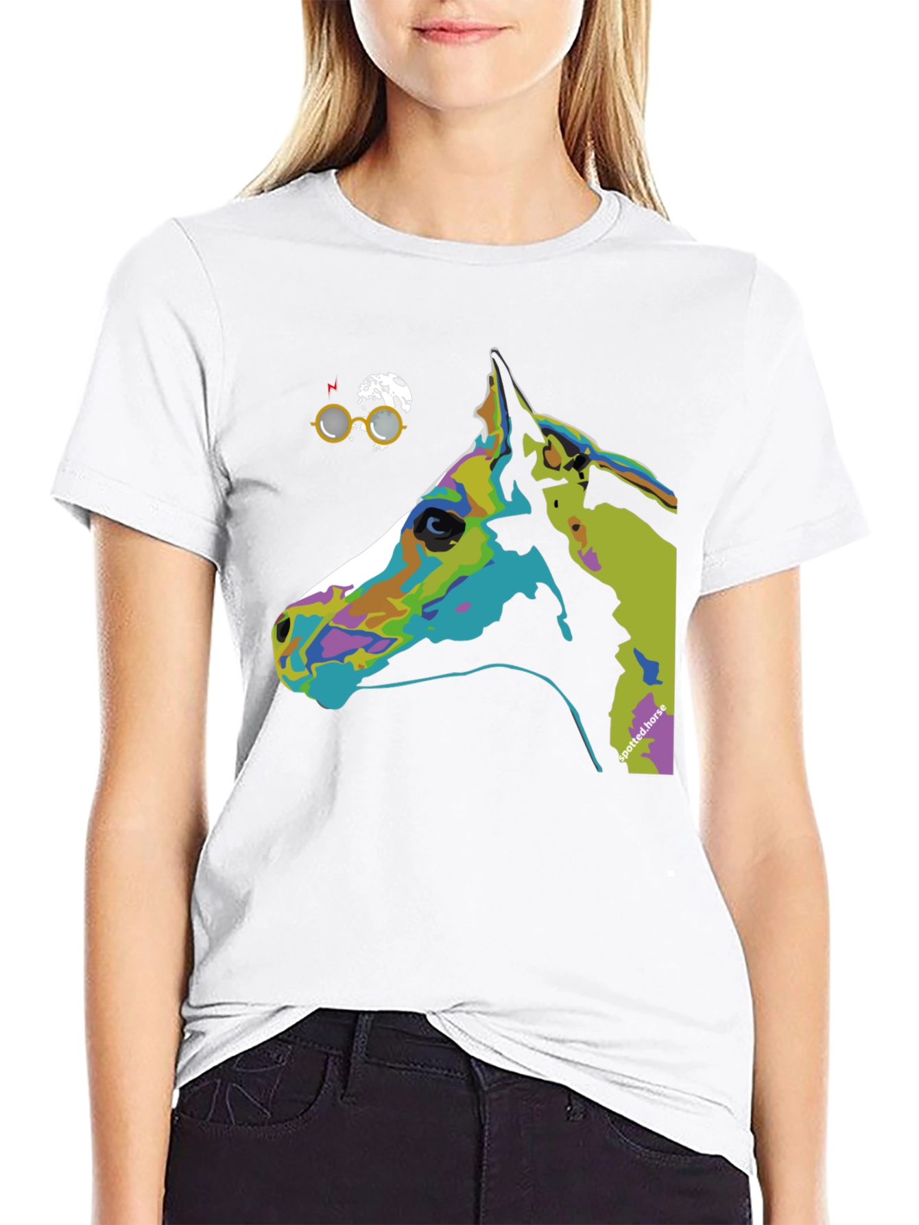 Spotted Horse Graphic Tee - Unique Art T-Shirt