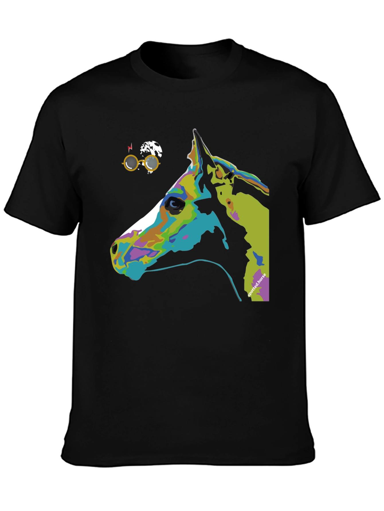Spotted Horse Graphic Tee - Unique Art T-Shirt