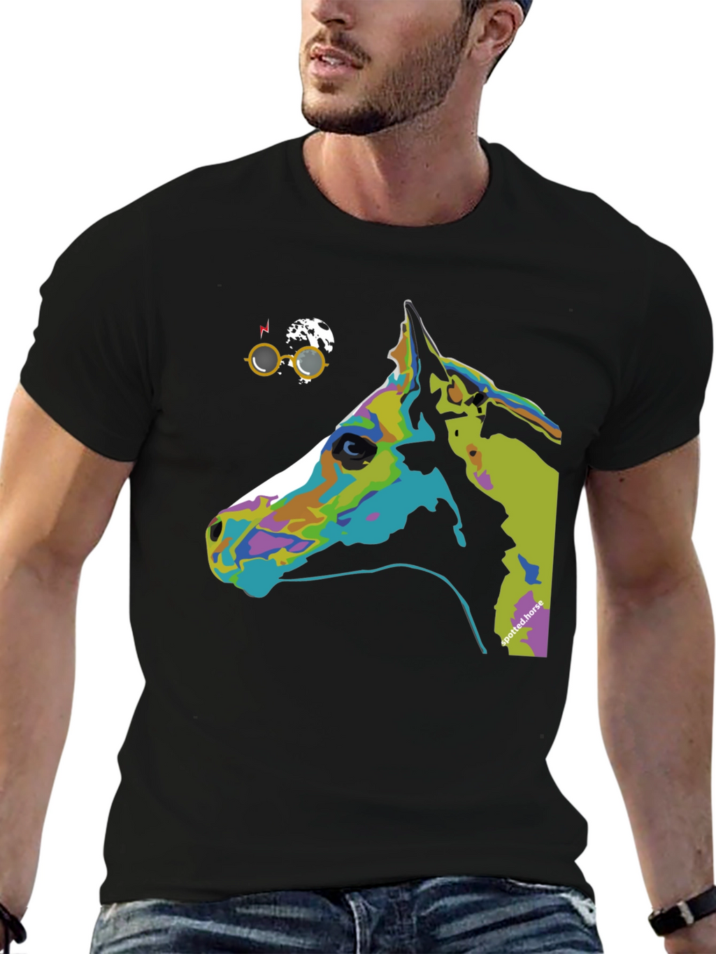 Spotted Horse Graphic Tee - Unique Art T-Shirt