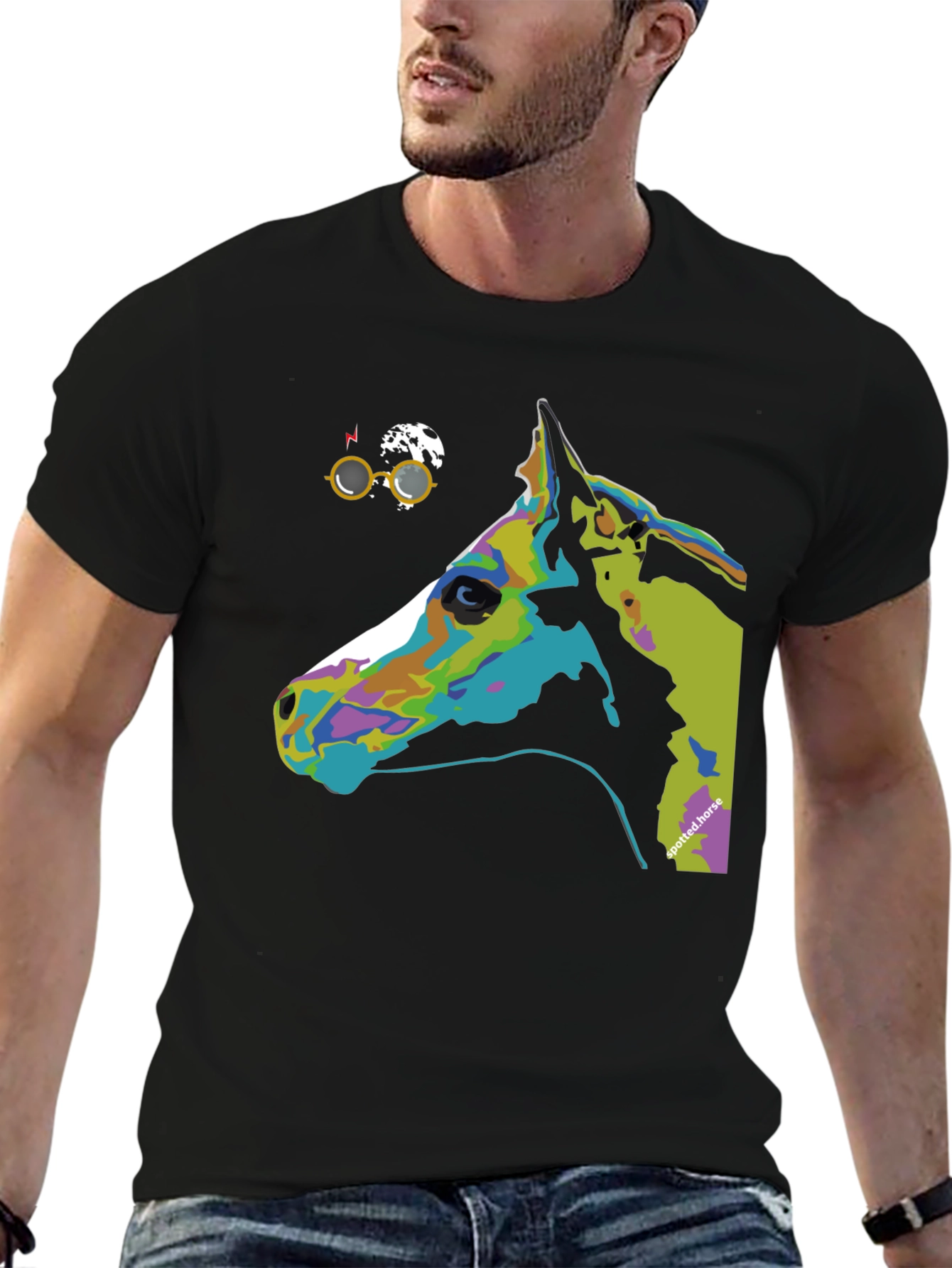 Spotted Horse Graphic Tee - Unique Art T-Shirt