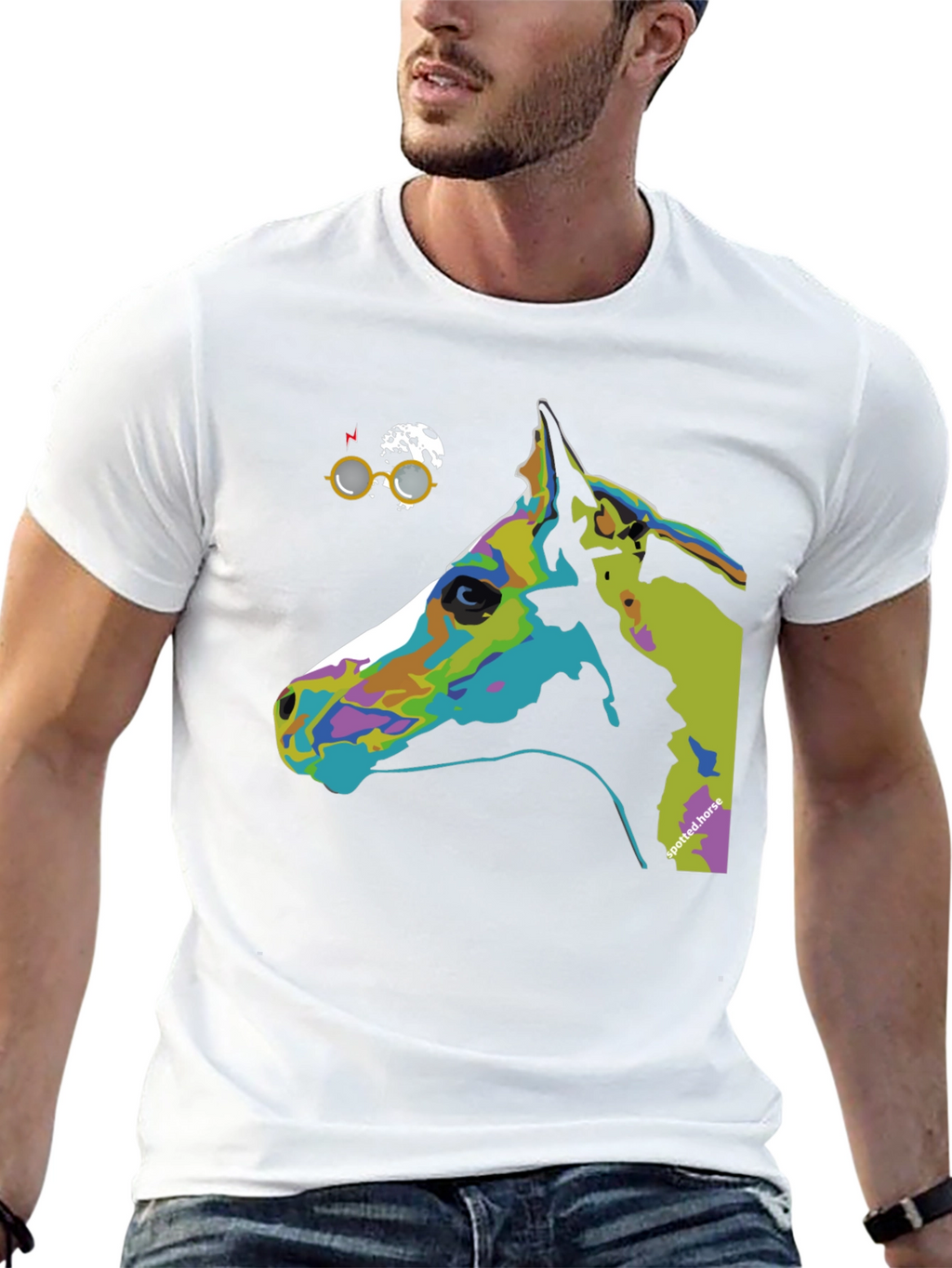 Spotted Horse Graphic Tee - Unique Art T-Shirt