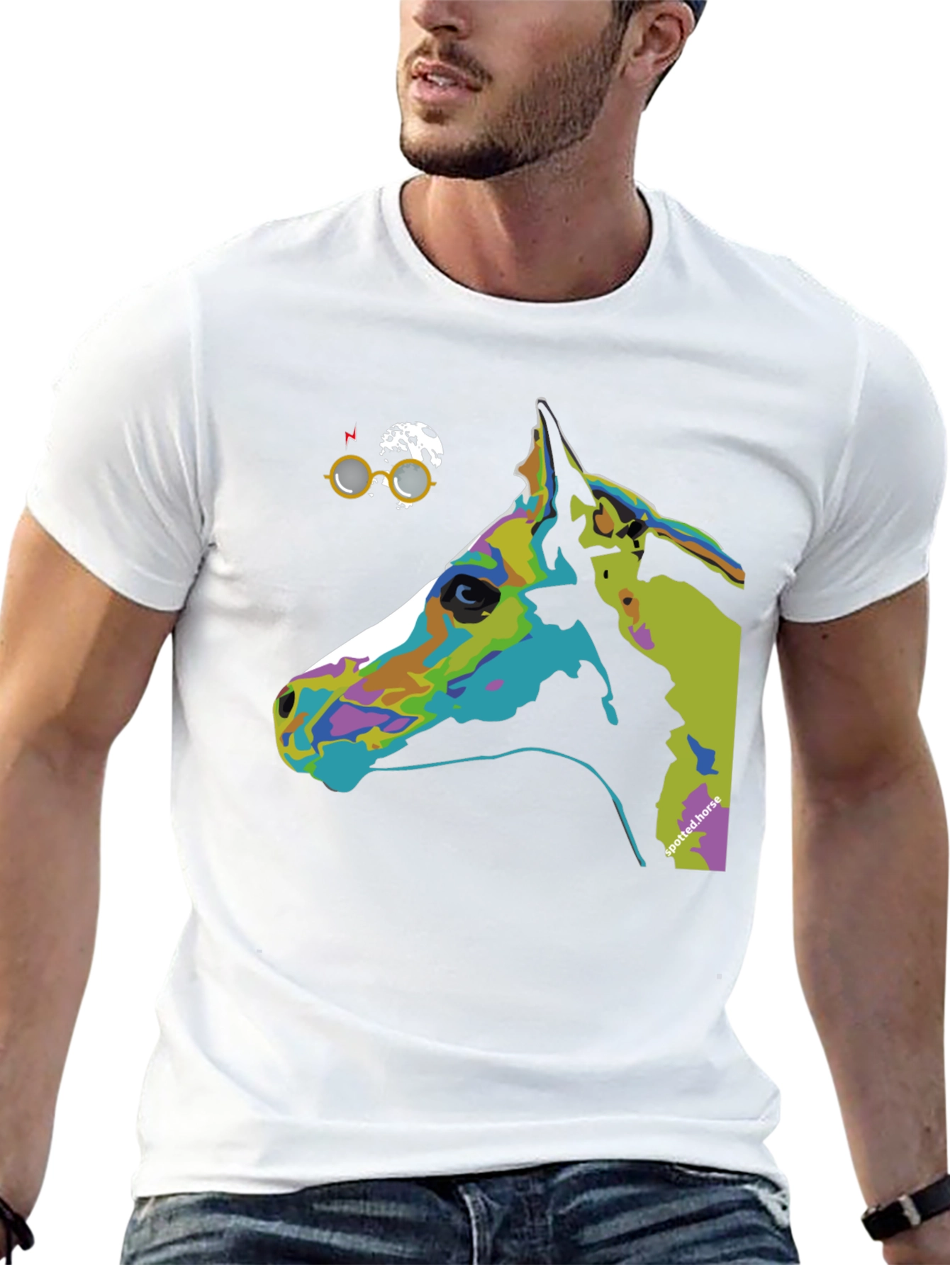 Spotted Horse Graphic Tee - Unique Art T-Shirt