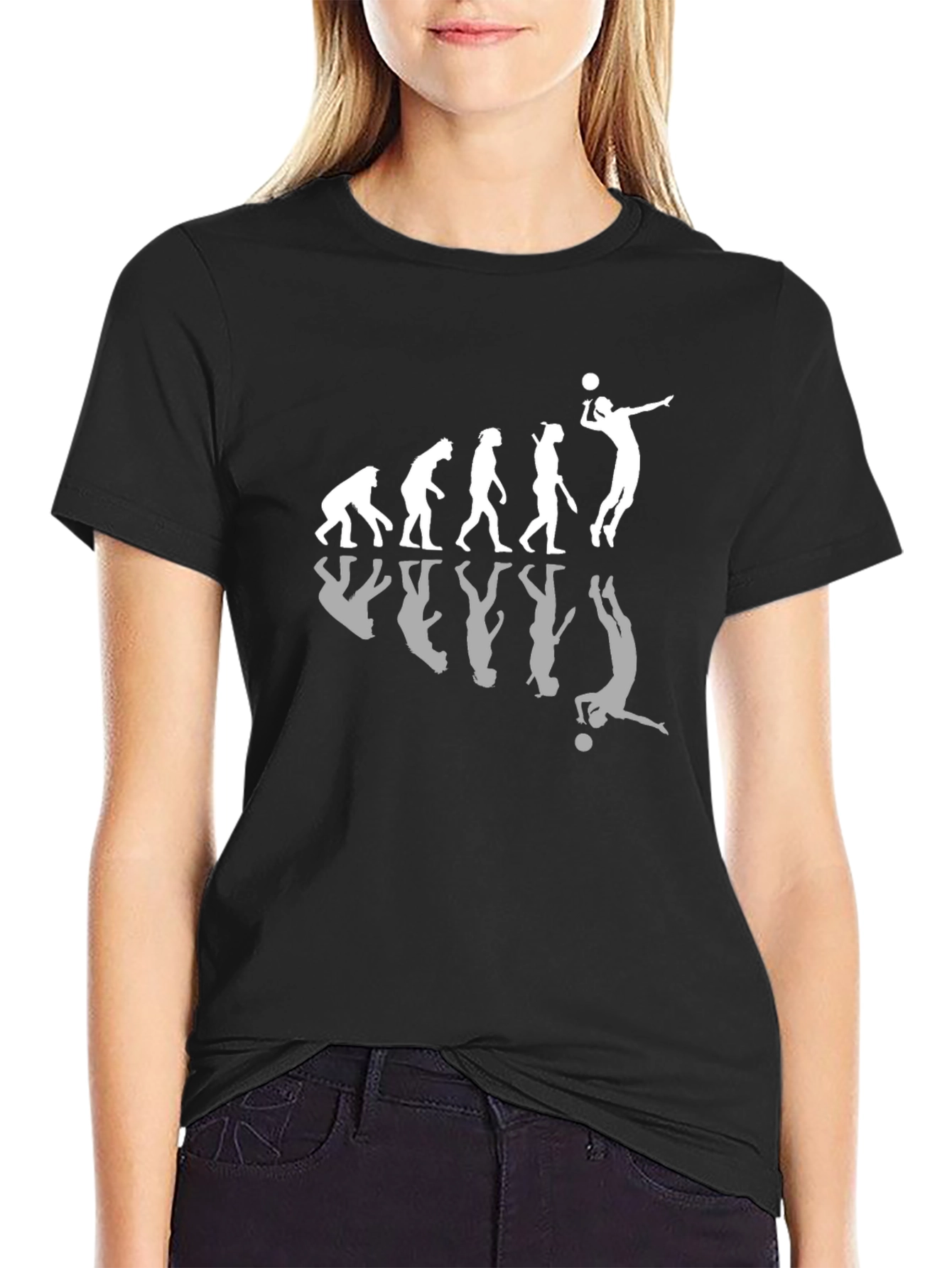 Evolution of Volleyball Black T-Shirt
