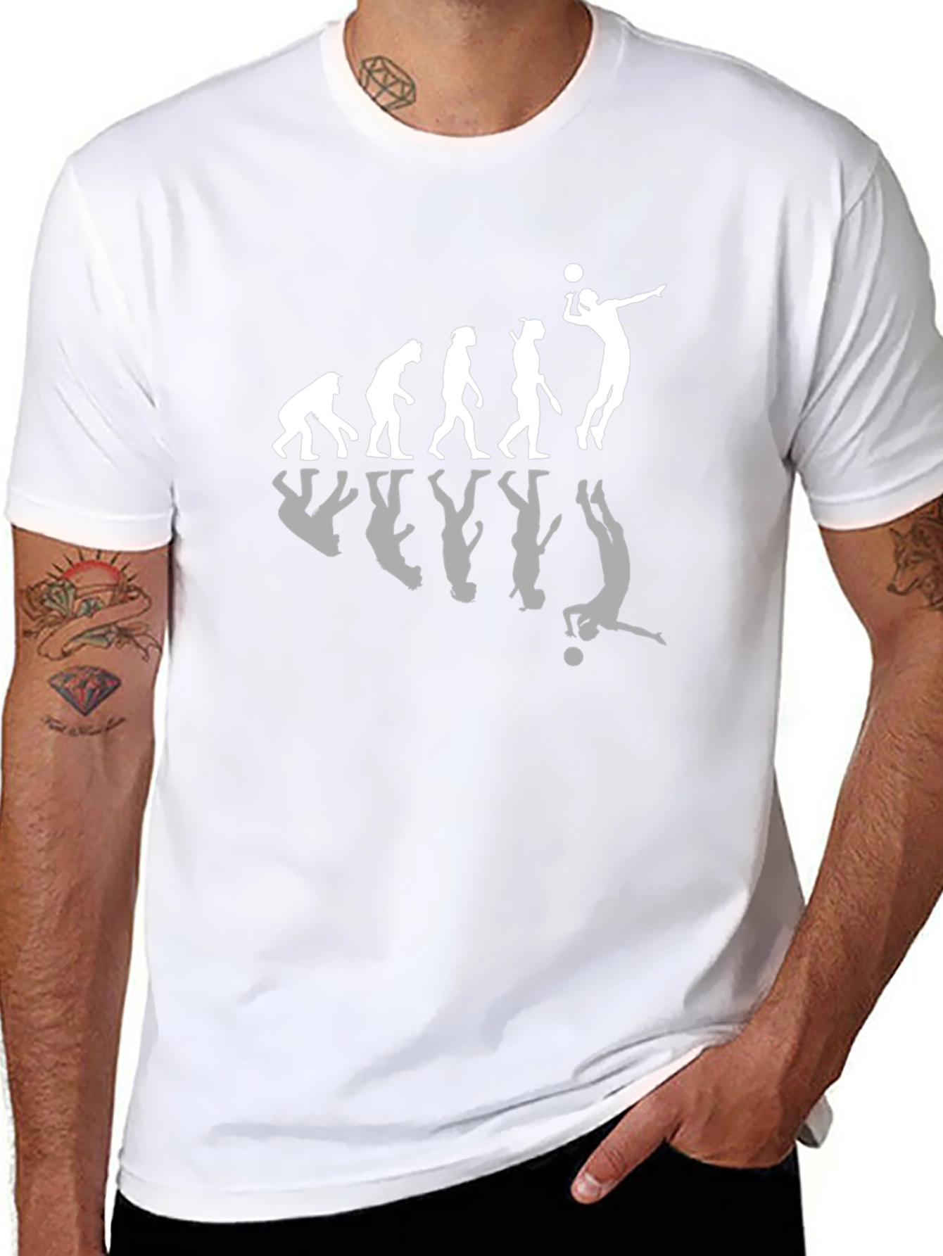 Evolution of Volleyball Black T-Shirt
