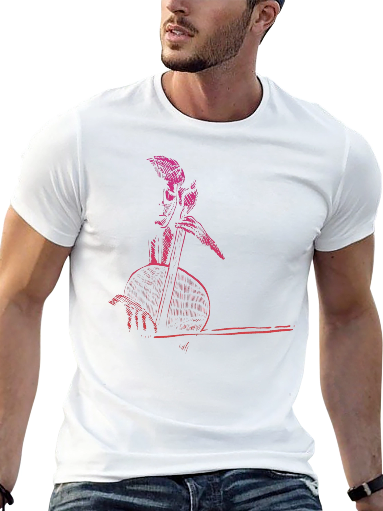 Retro Musician Graphic Tee - Cool Black T-Shirt