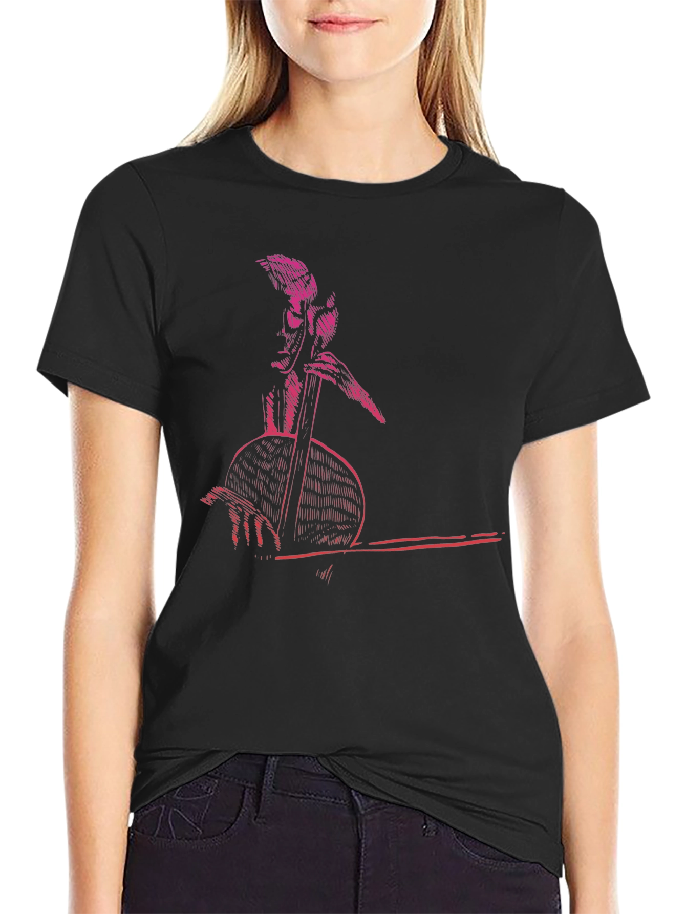 Retro Musician Graphic Tee - Cool Black T-Shirt