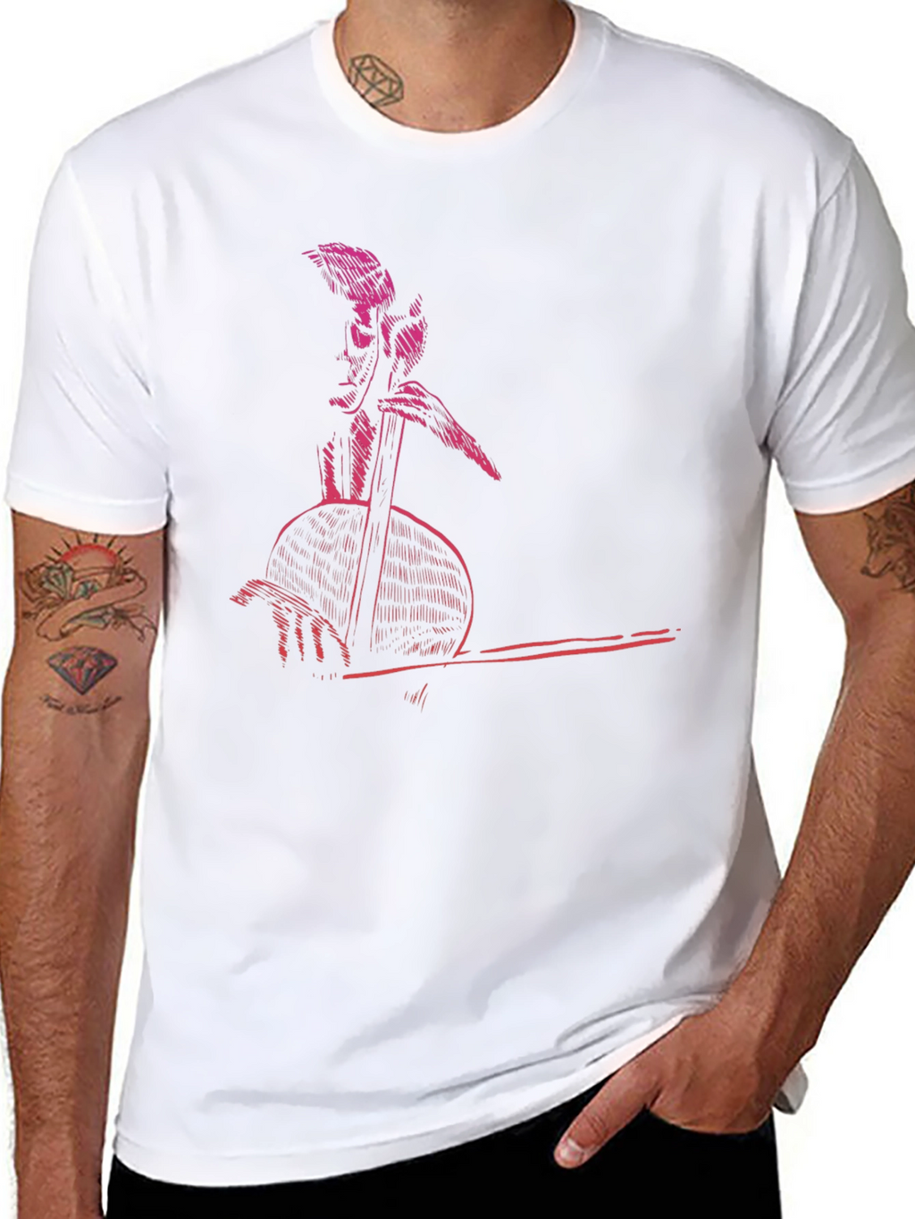 Retro Musician Graphic Tee - Cool Black T-Shirt