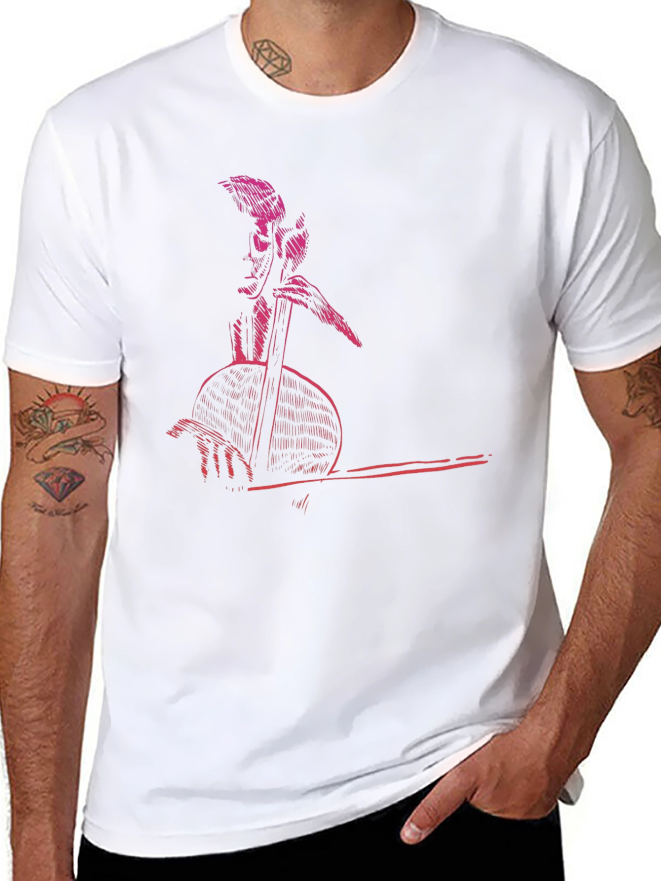 Retro Musician Graphic Tee - Cool Black T-Shirt