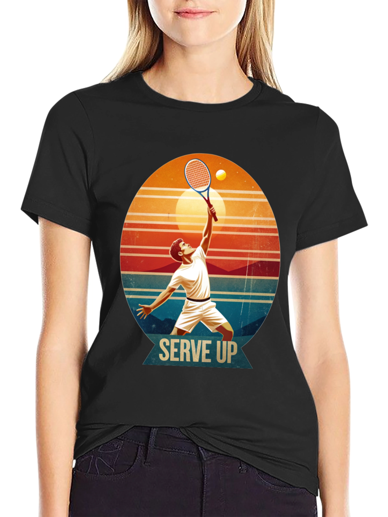 Serve Up Tennis Graphic T-Shirt