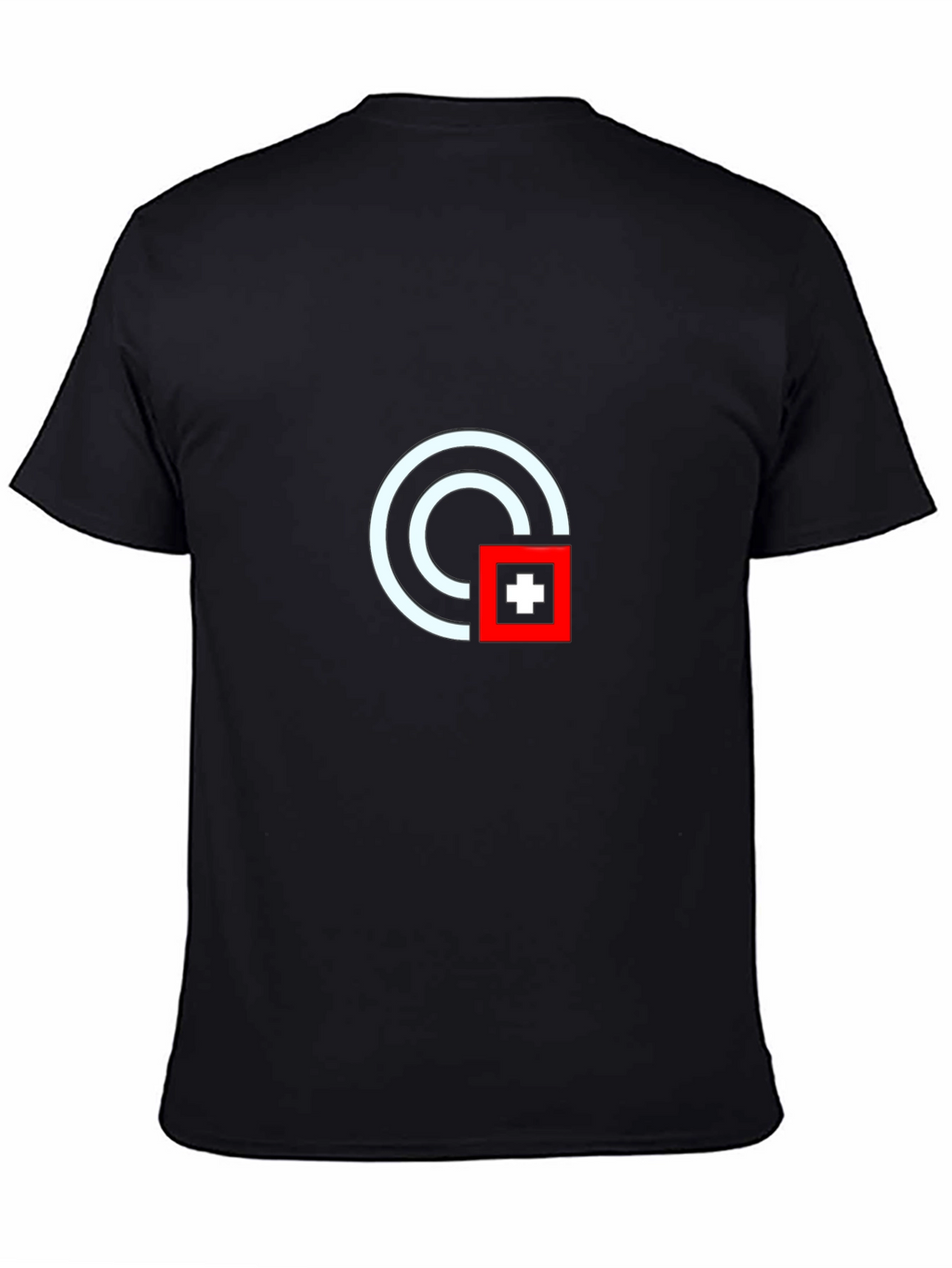 Modern Graphic Tee - White Circle Red Square