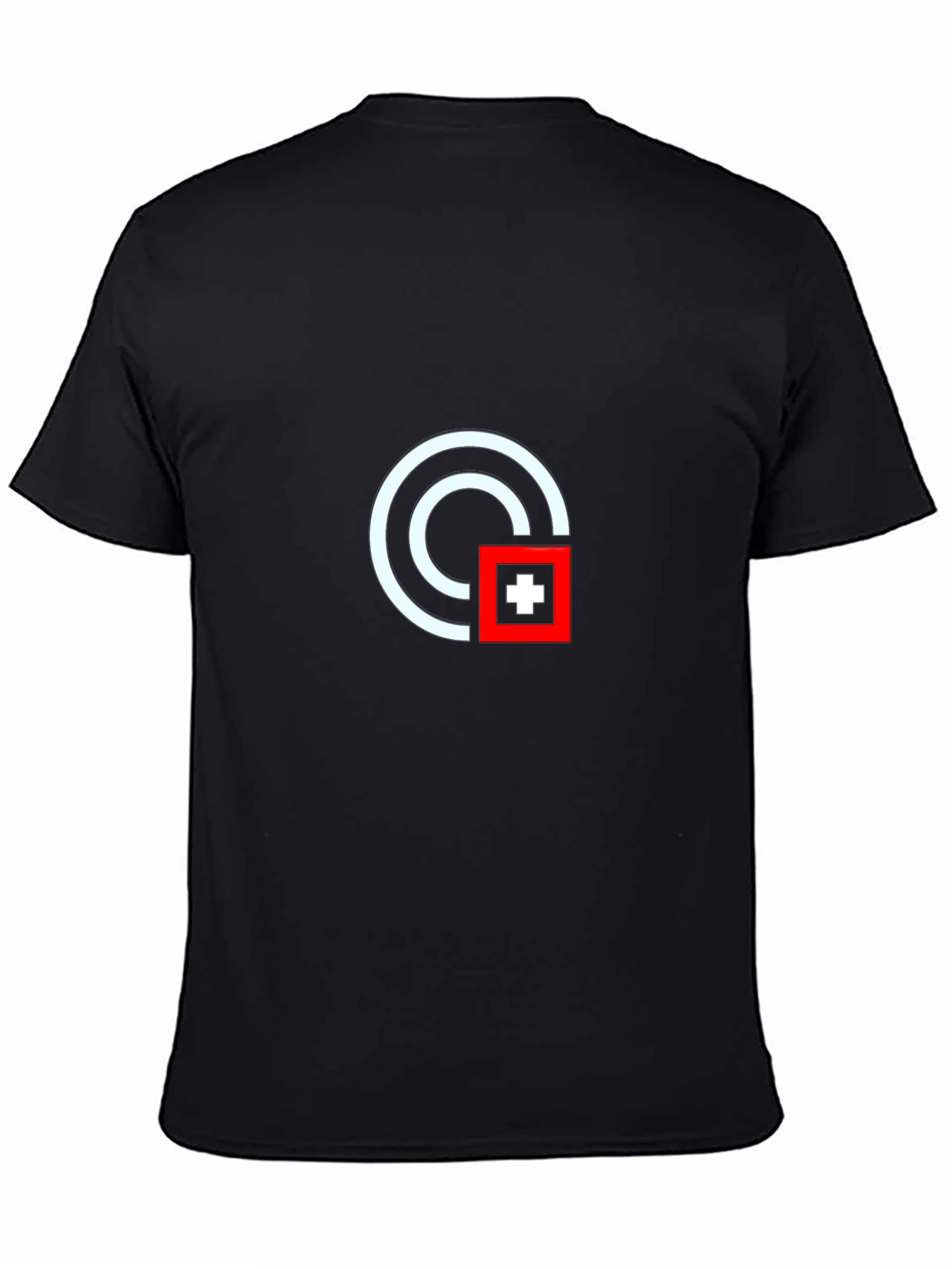 Modern Graphic Tee - White Circle Red Square