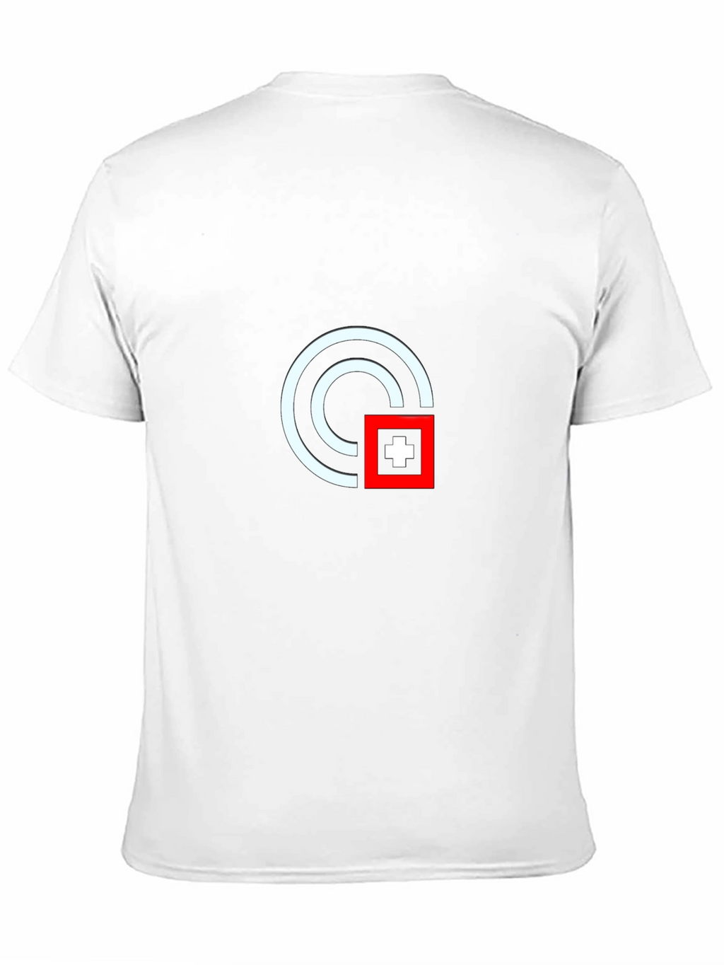 Modern Graphic Tee - White Circle Red Square