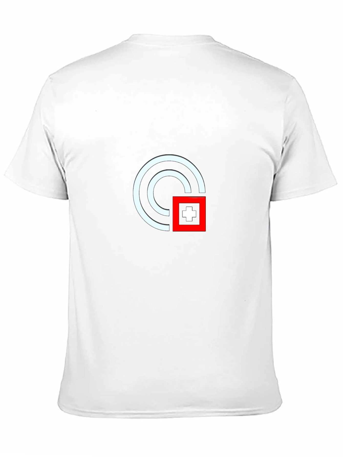 Modern Graphic Tee - White Circle Red Square